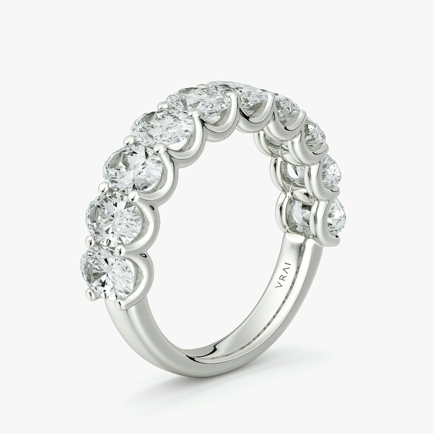 Eternity Ring | Oval | 18k | Weißgold | bandStyle: half | caratWeight: 2.5ct