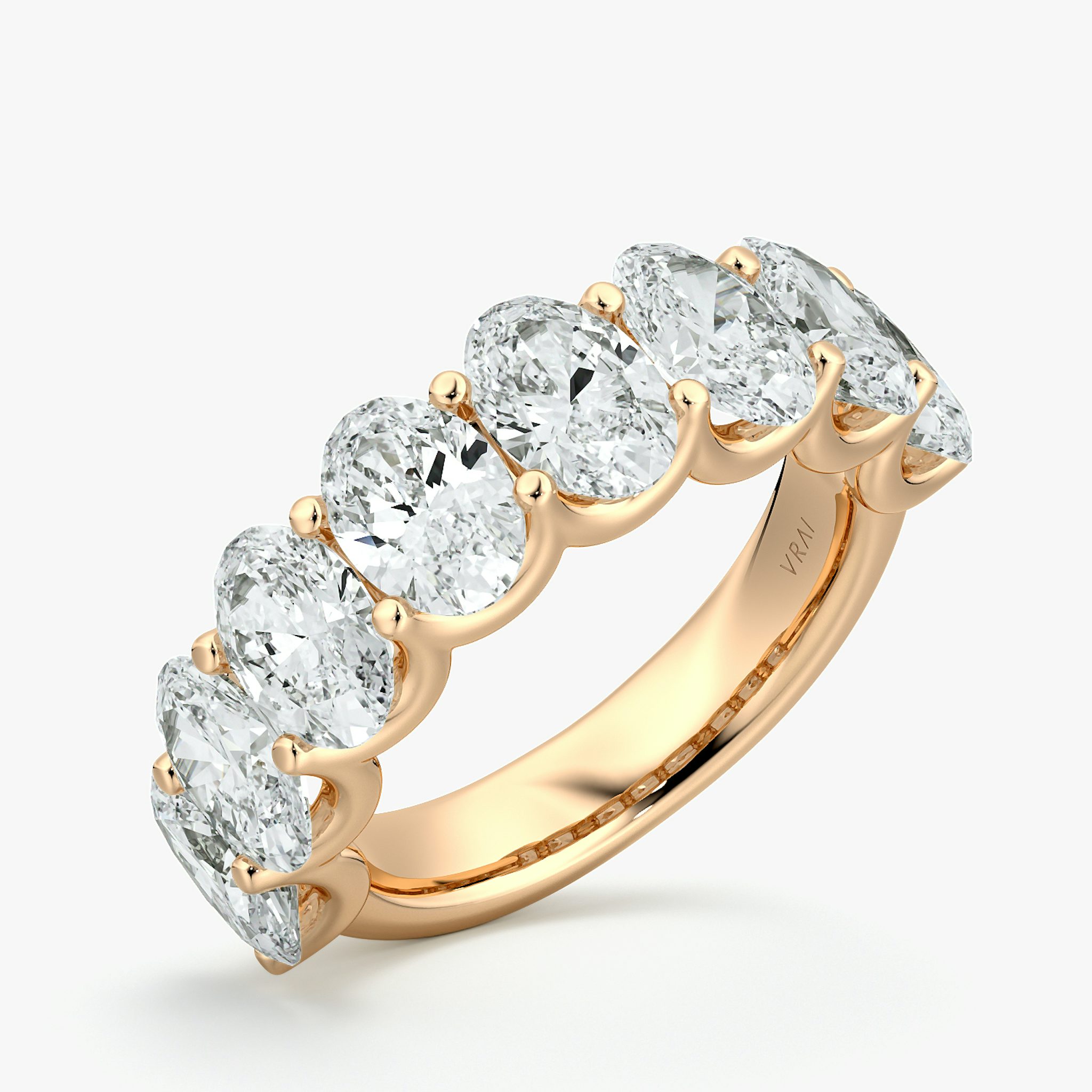 The Eternity Band | Oval | 14k | Rose Gold | bandStyle: half | caratWeight: 4.0ct
