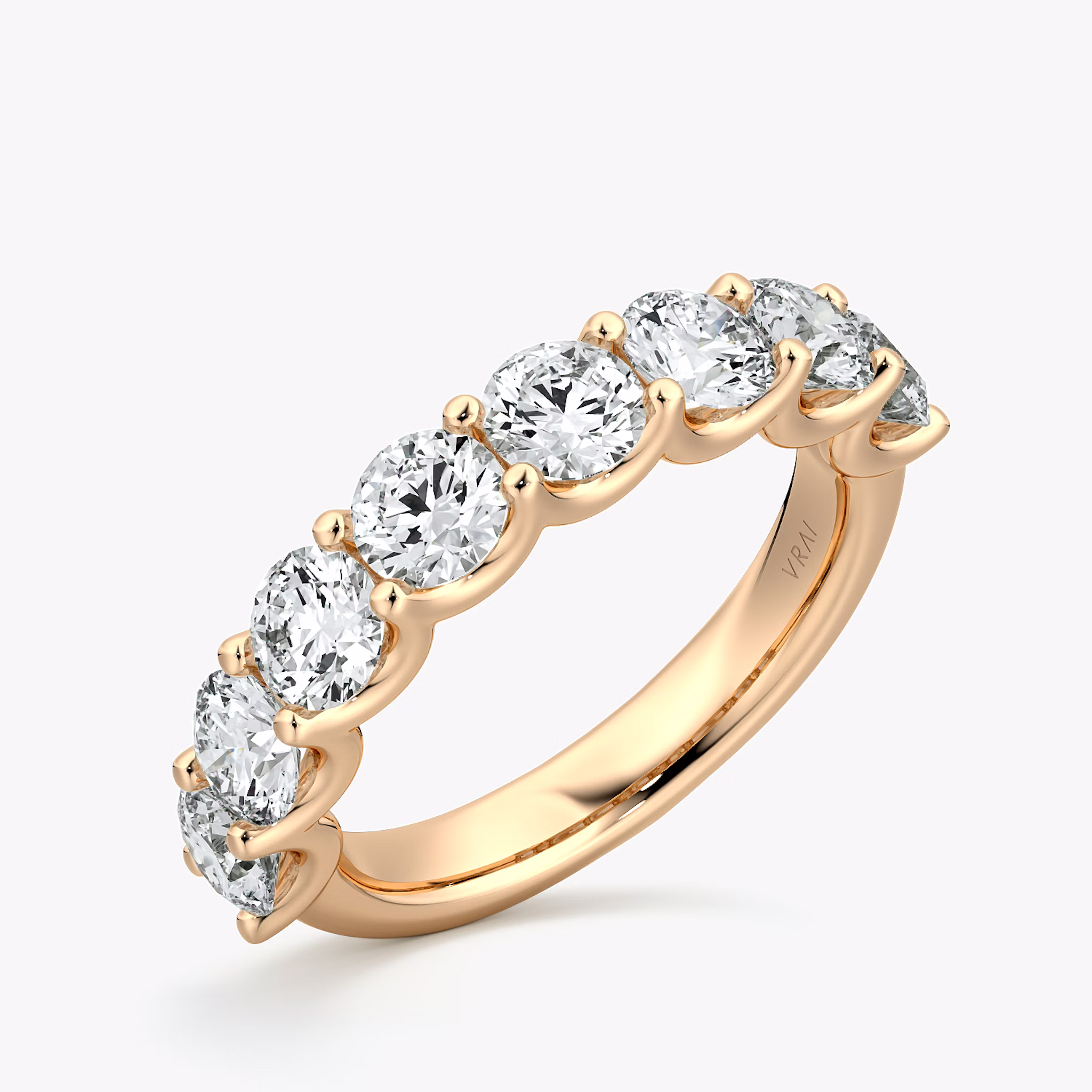 The Eternity Band | Round Brilliant | 14k | Rose Gold | bandStyle: half | caratWeight: 2.0ct