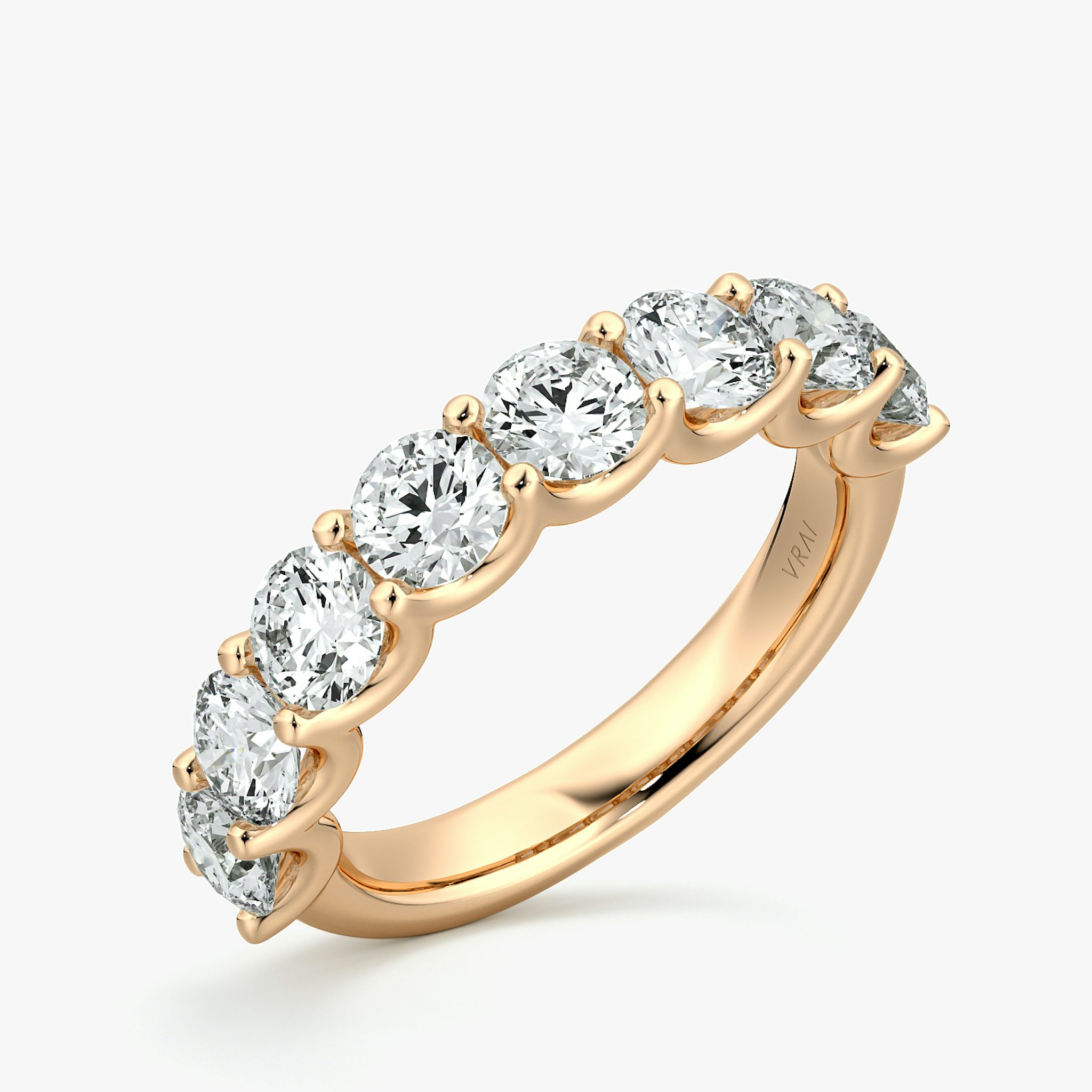 The Eternity Band | Round Brilliant | 14k | Rose Gold | bandStyle: half | caratWeight: 2.0ct