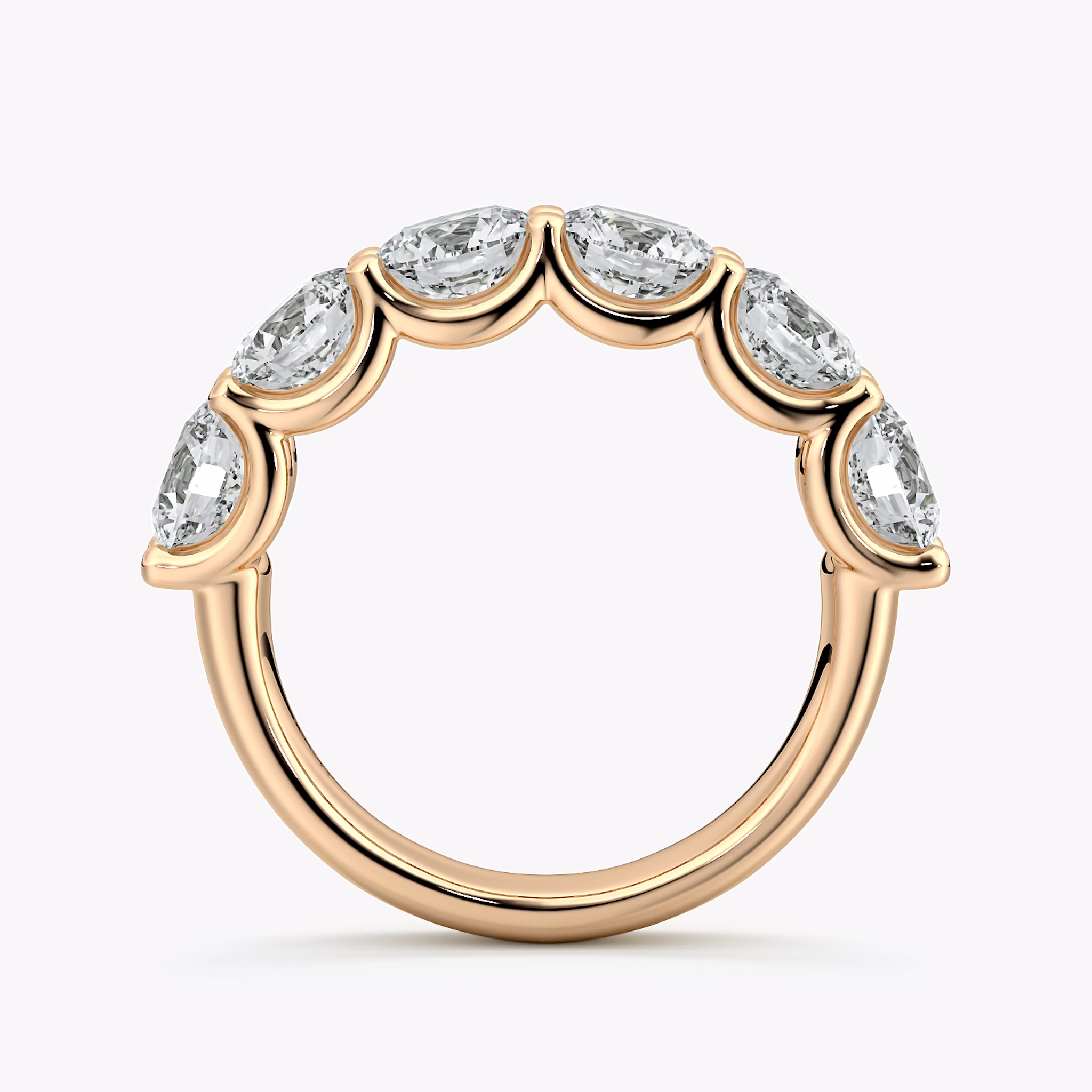 The Eternity Band | Round Brilliant | 14k | Rose Gold | bandStyle: half | caratWeight: 3.0ct