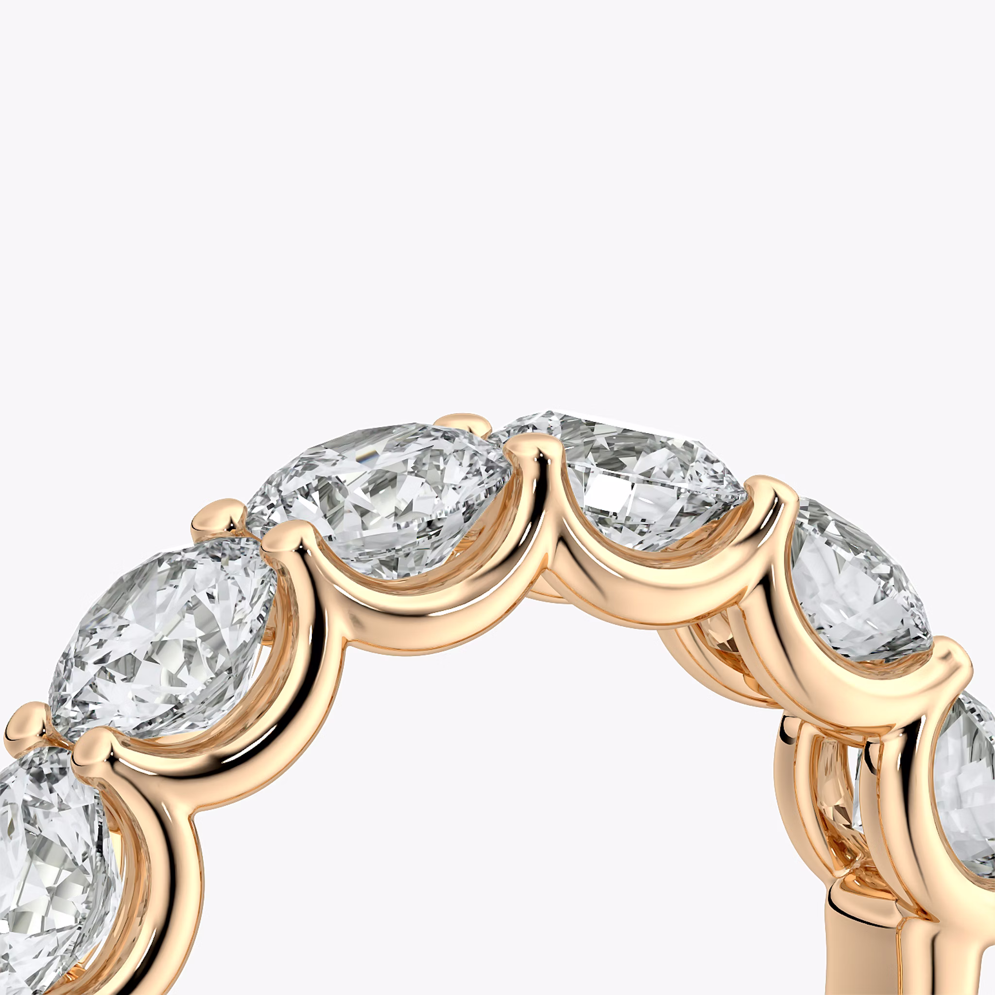 The Eternity Band | Round Brilliant | 14k | Rose Gold | bandStyle: half | caratWeight: 3.0ct