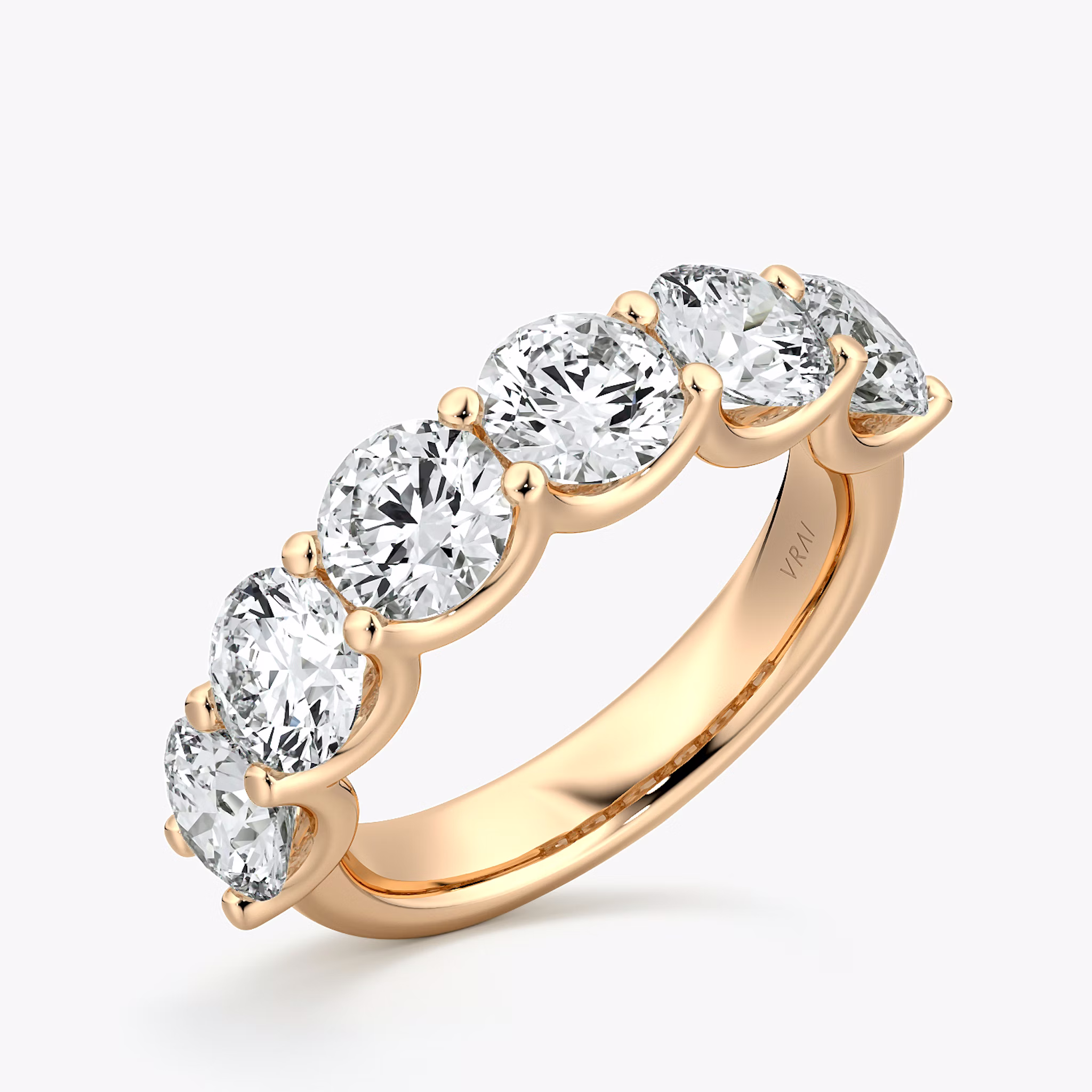 The Eternity Band | Round Brilliant | 14k | Rose Gold | bandStyle: half | caratWeight: 3.0ct