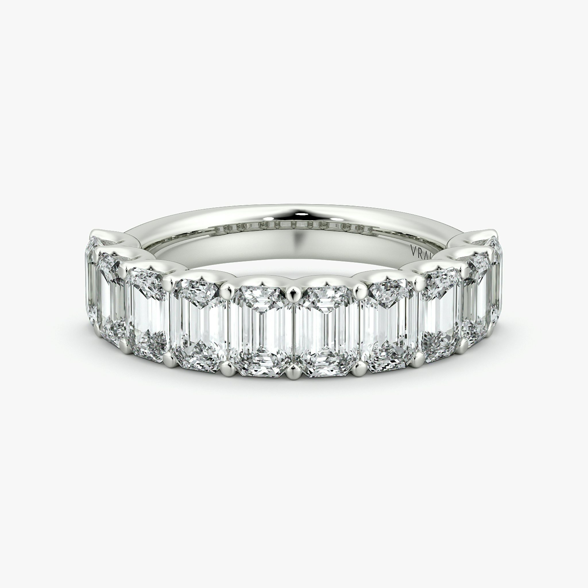 The Eternity Band | Emerald | 18k | White Gold | bandStyle: half | caratWeight: 2.5ct