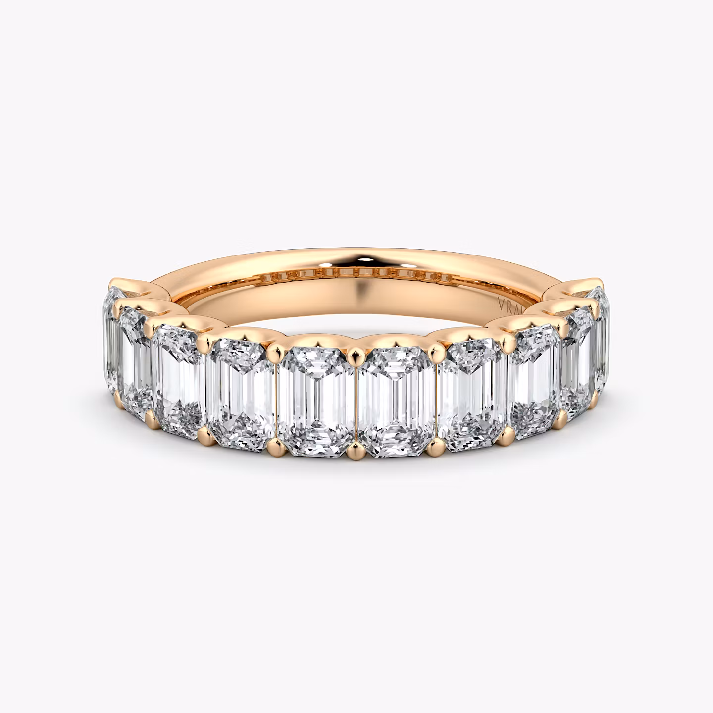 Anillo Eternity  | Esmeralda | 14k | Oro rosa | bandStyle: half | caratWeight: 2.5ct