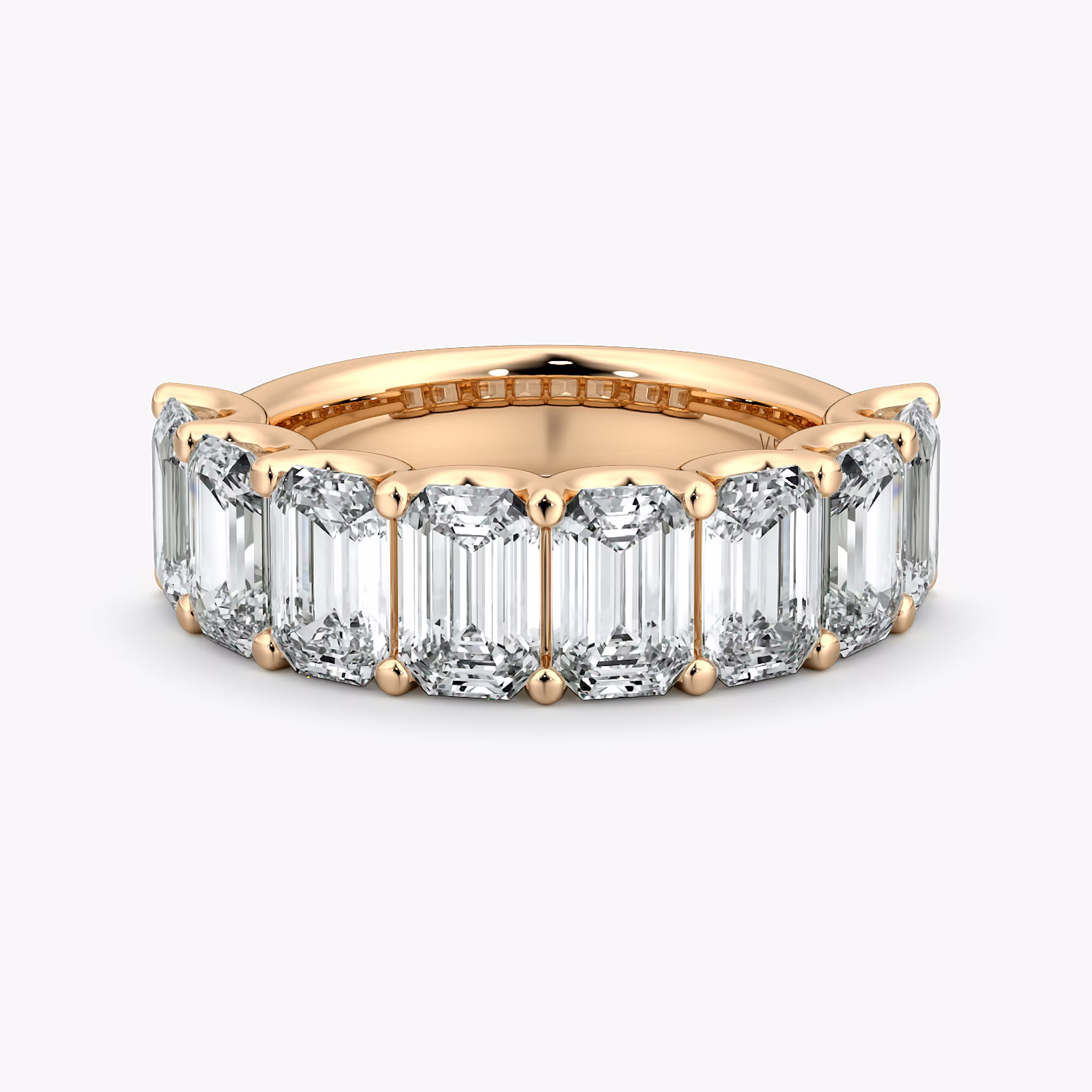 Anillo Eternity | Esmeralda | 14k | Oro rosa | bandStyle: half | caratWeight: 4.0ct