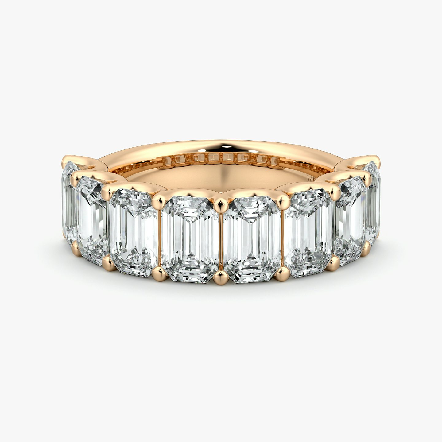 The Eternity Band | Emerald | 14k | Rose Gold | bandStyle: half | caratWeight: 4.0ct