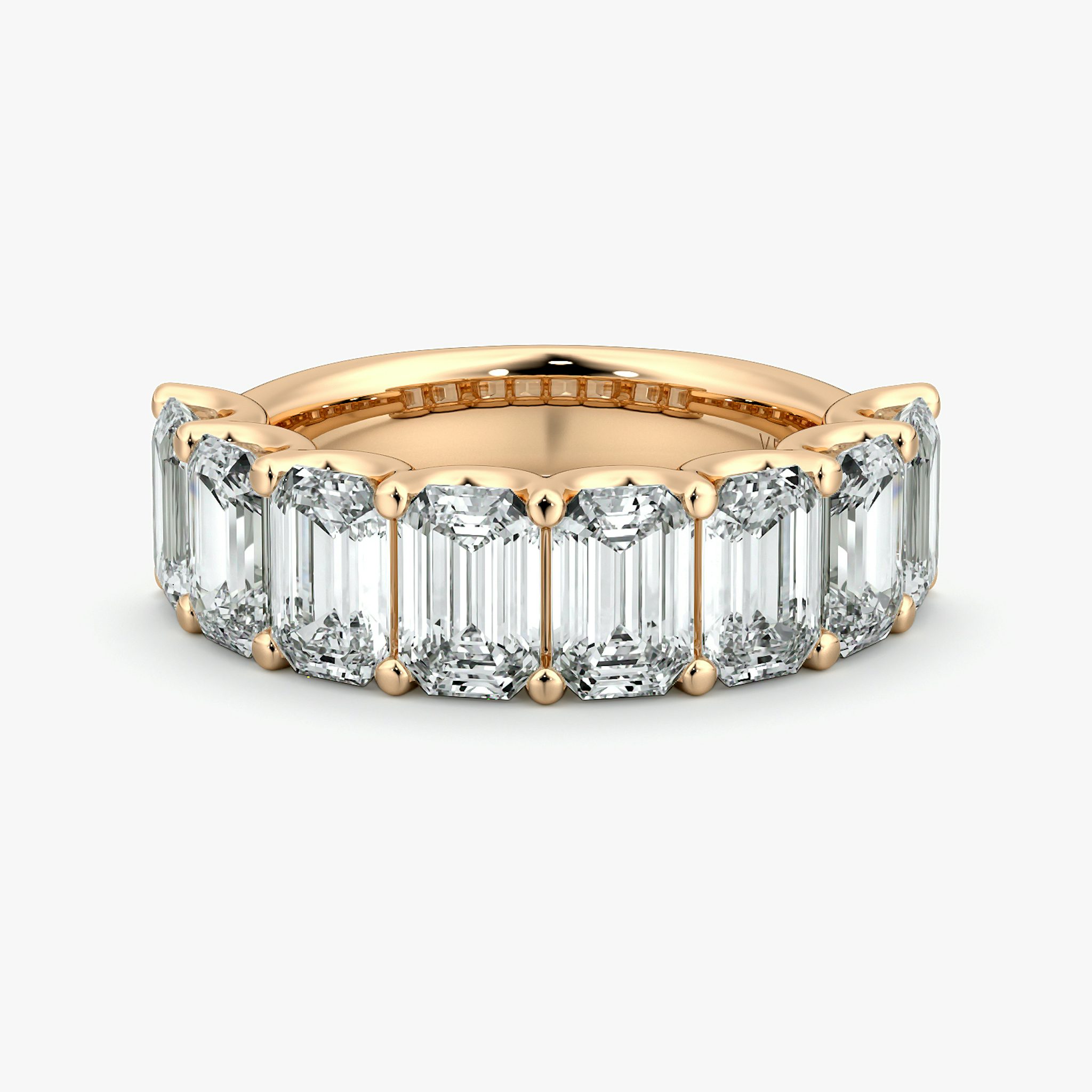 Anillo Eternity | Esmeralda | 14k | Oro rosa | bandStyle: half | caratWeight: 4.0ct
