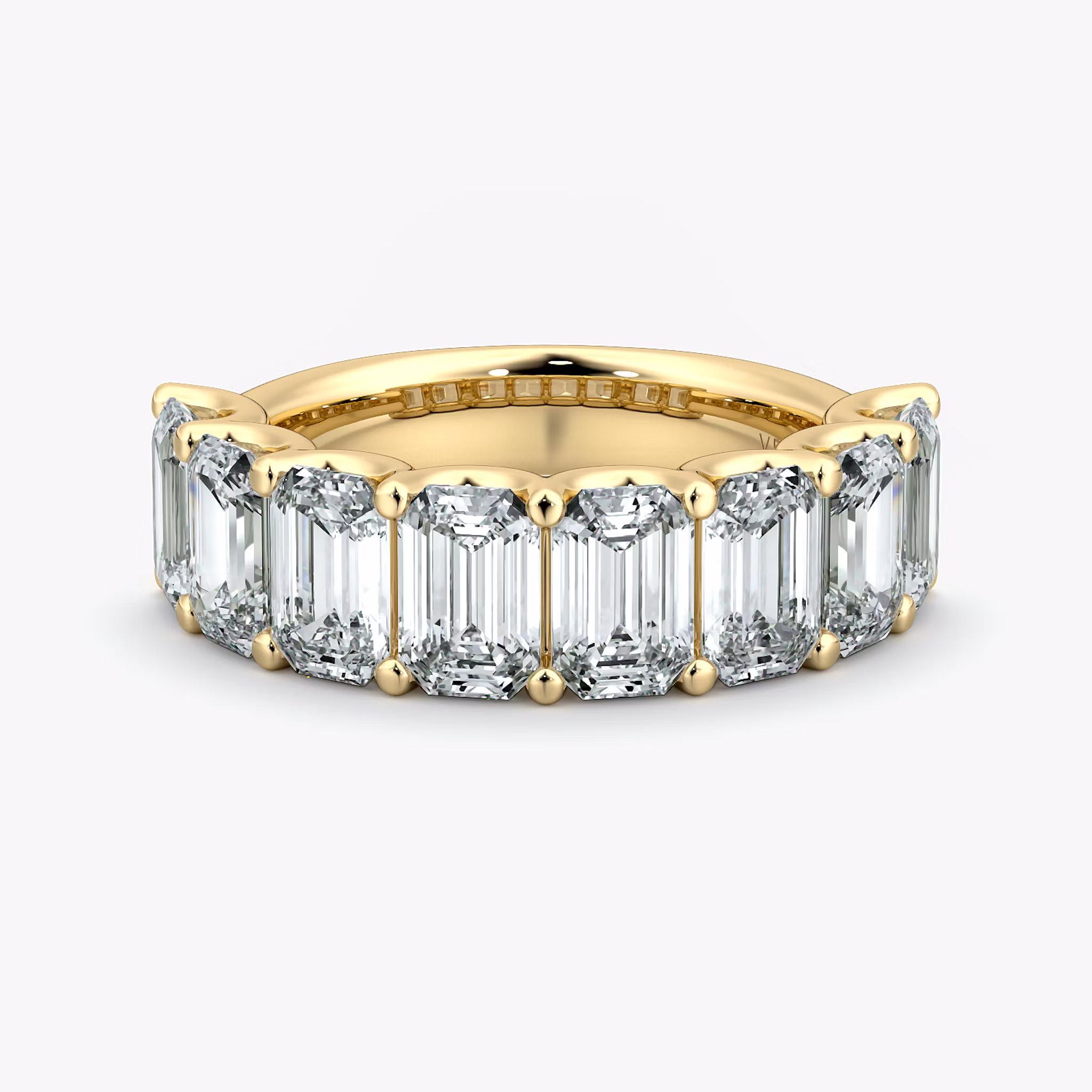 Anillo Eternity Esmeralda | Yellow Gold