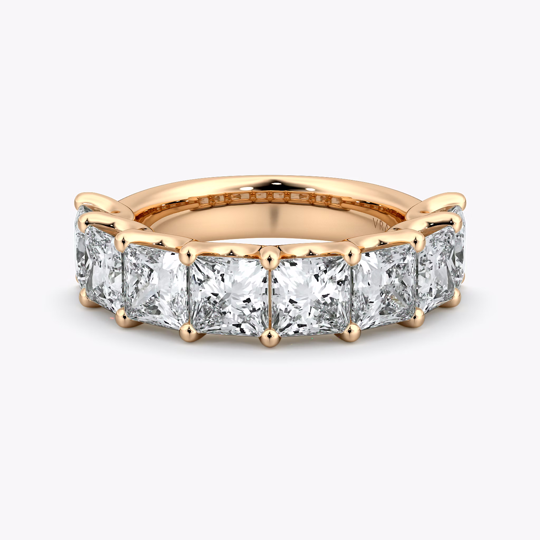 The Eternity Band | Princess | 14k | Rose Gold | bandStyle: half | caratWeight: 4.0ct
