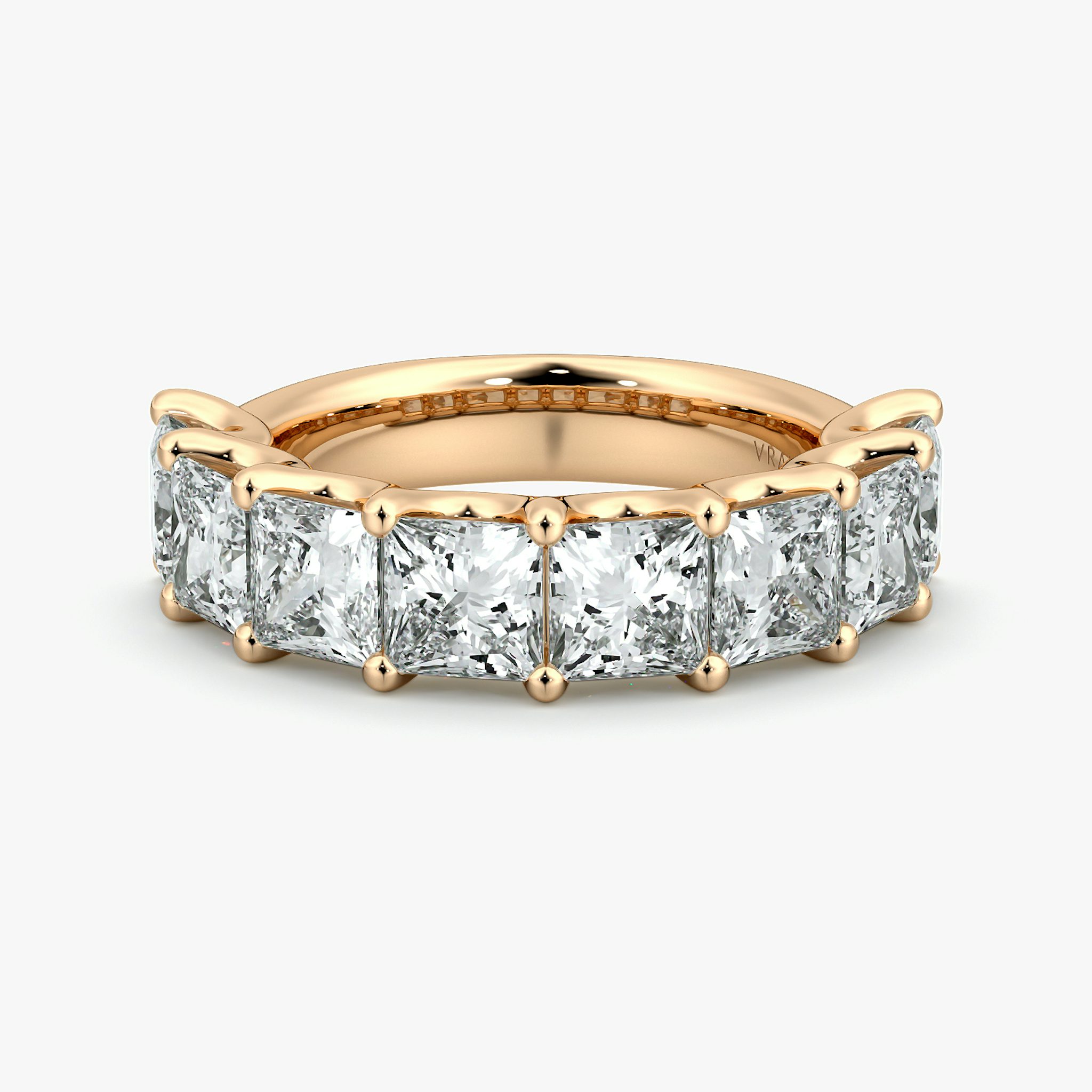 The Eternity Band | Princess | 14k | Rose Gold | bandStyle: half | caratWeight: 4.0ct