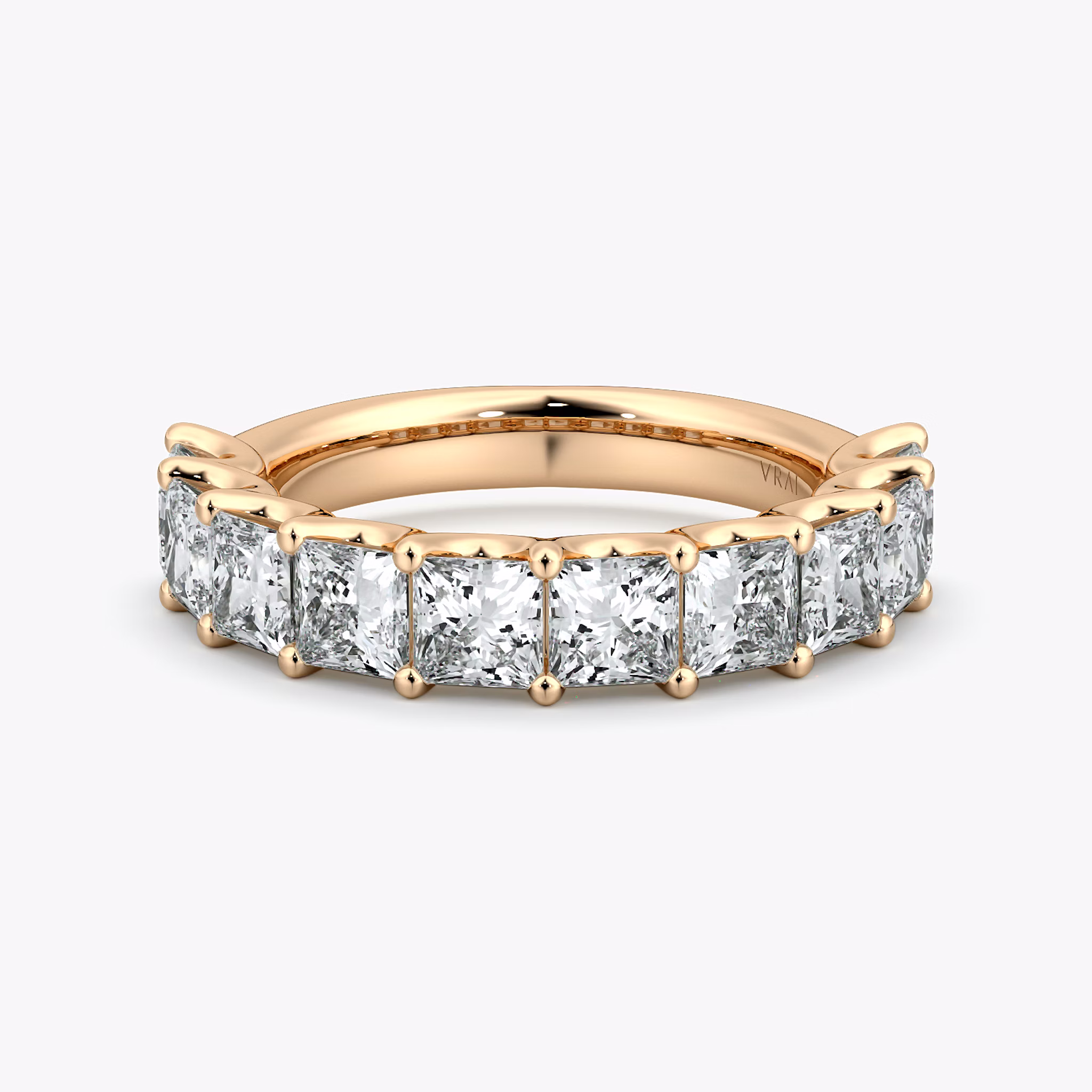 The Eternity Band | Princess | 14k | Rose Gold | bandStyle: half | caratWeight: 2.5ct