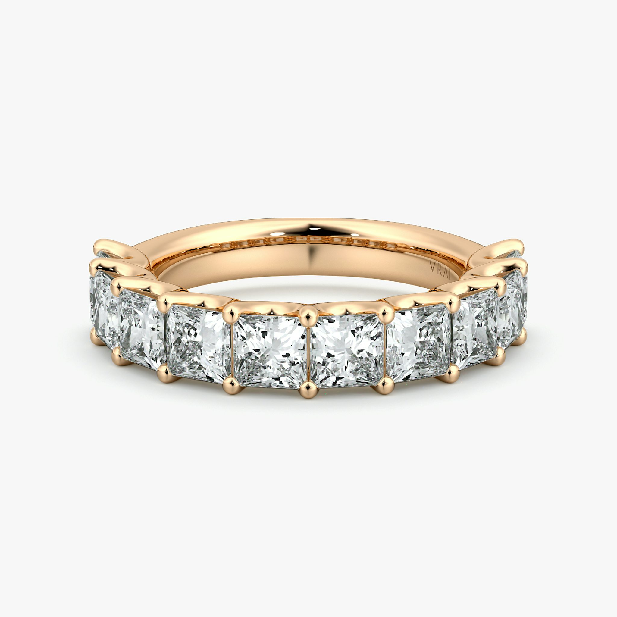 The Eternity Band | Princess | 14k | Rose Gold | bandStyle: half | caratWeight: 2.5ct