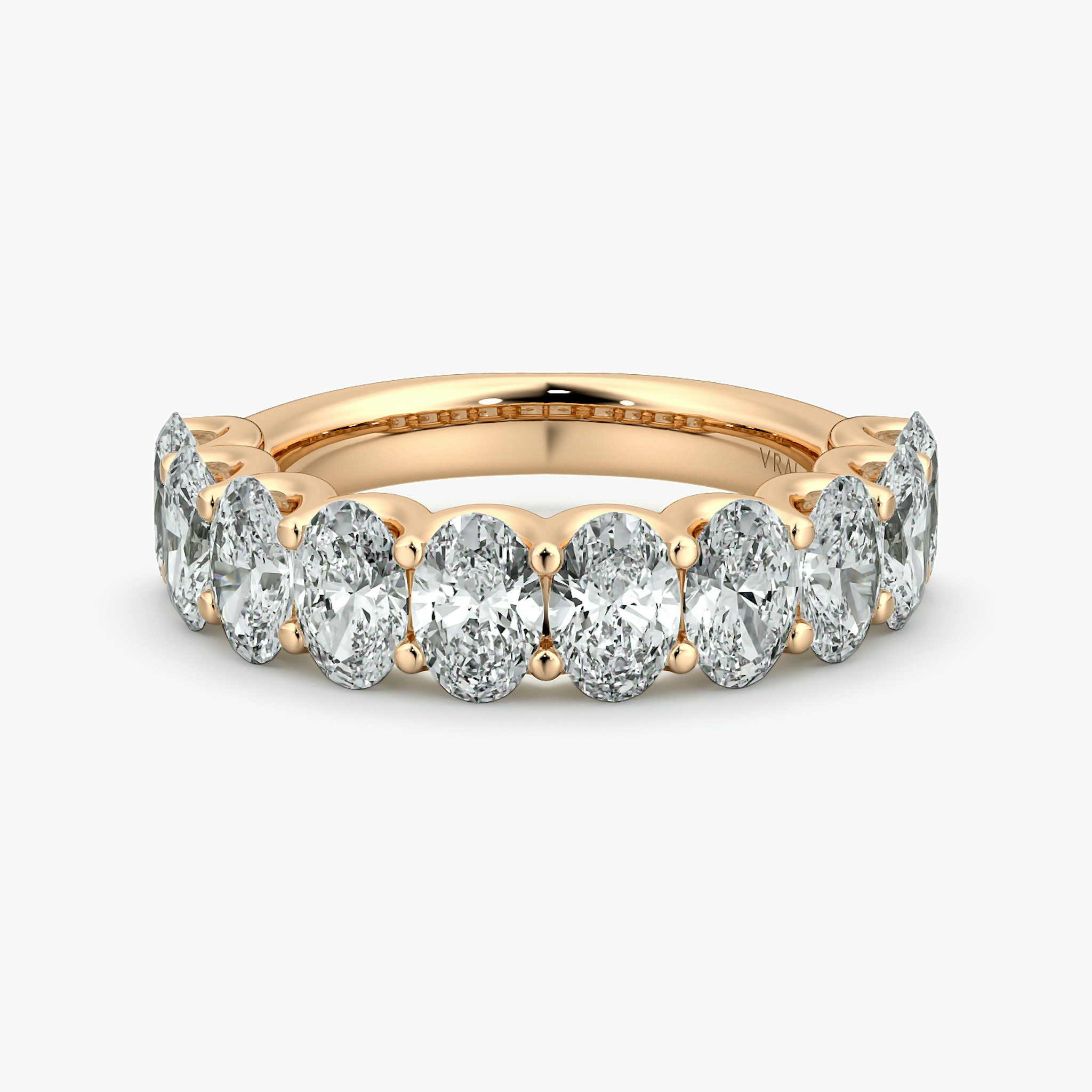 The Eternity Band | Oval | 14k | Rose Gold | bandStyle: half | caratWeight: 2.5ct