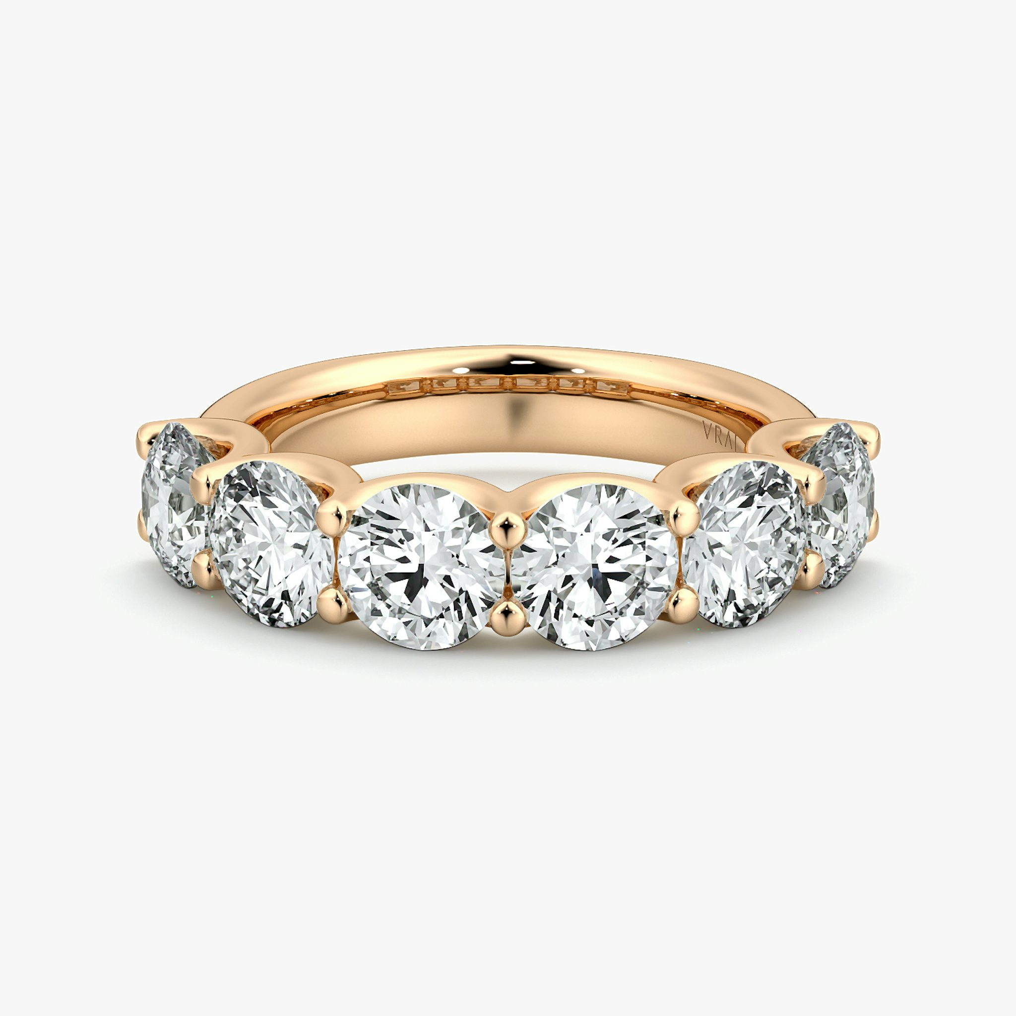 The Eternity Band | Round Brilliant | 14k | Rose Gold | bandStyle: half | caratWeight: 3.0ct
