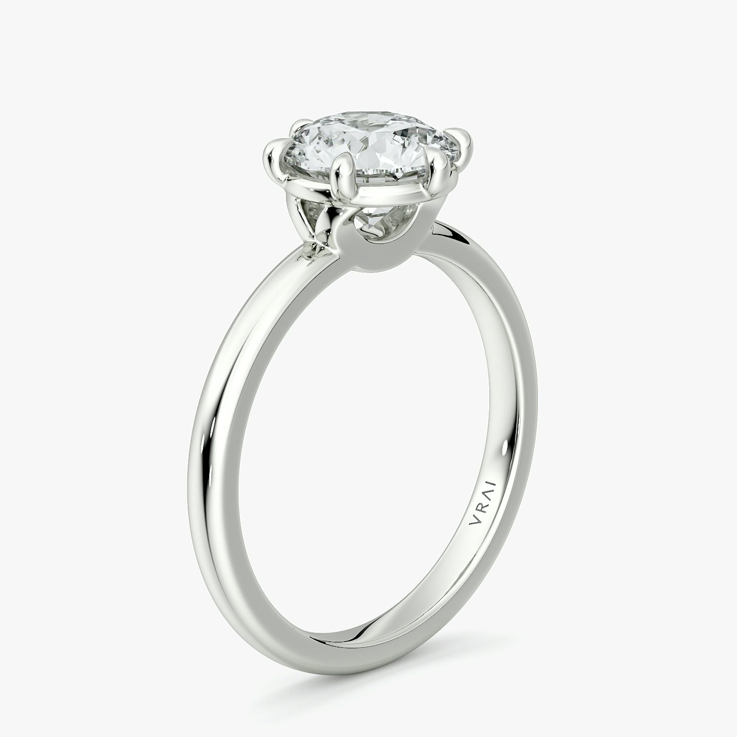 The Signature 6 Prong | Round Brilliant | Platinum | bandAccent: Plain | bandWidth: large | caratWeight: 1.5ct | hiddenHalo: no | diamondOrientation: vertical