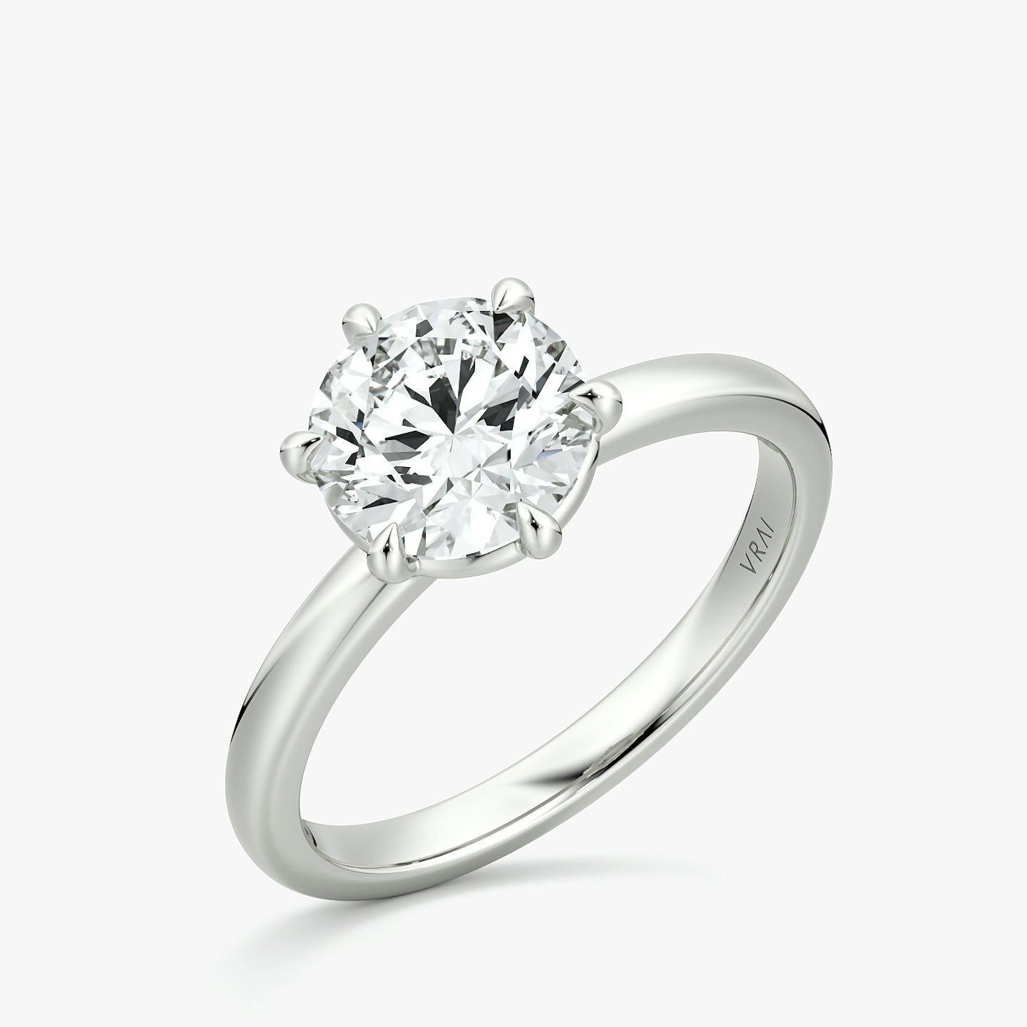 The Signature 6 Prong | Round Brilliant | Platinum | bandAccent: Plain | bandWidth: large | caratWeight: 1.5ct | hiddenHalo: no | diamondOrientation: vertical