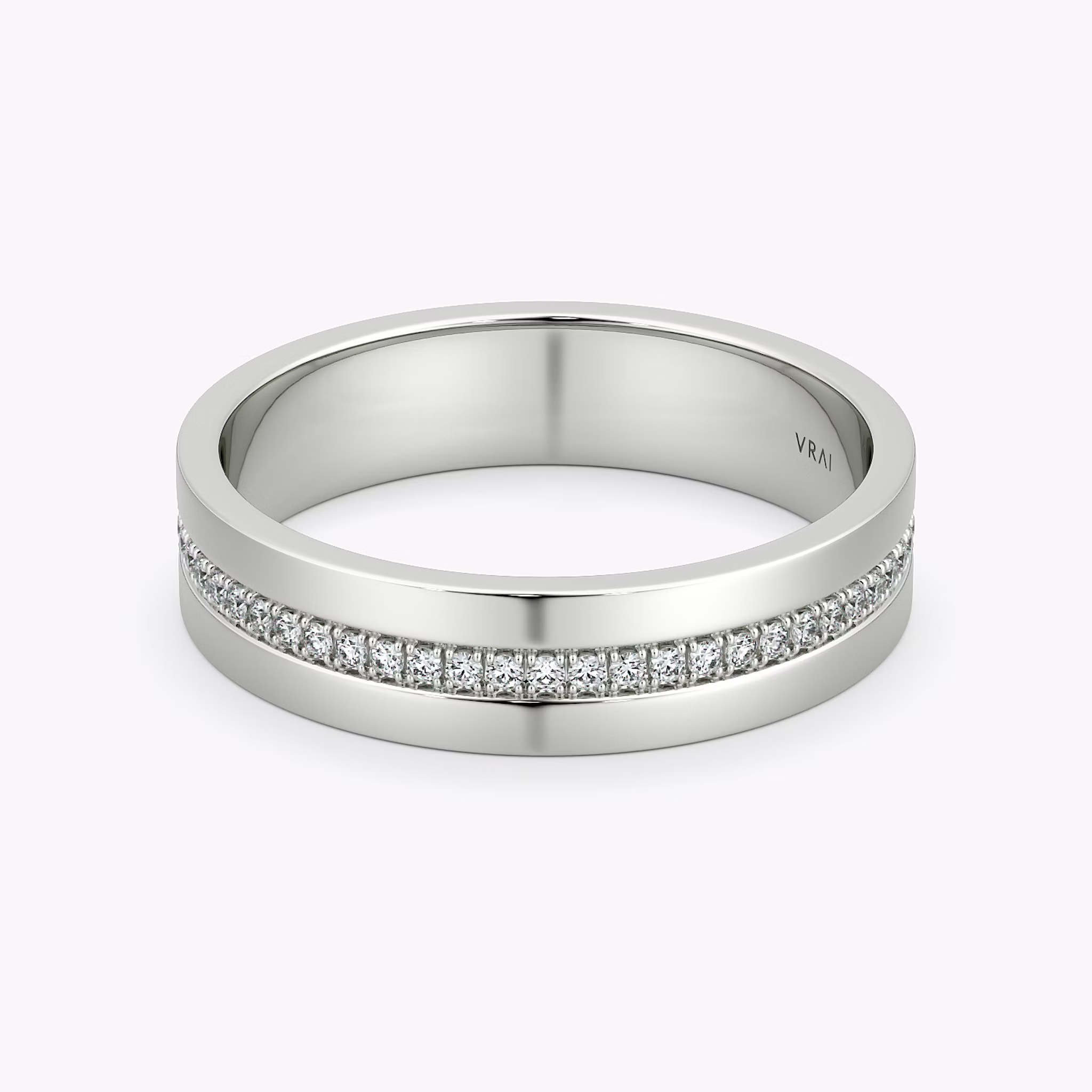 The Pavé Cigar Band | 18k | White Gold | bandAccent: Pavé | paveVersion: center