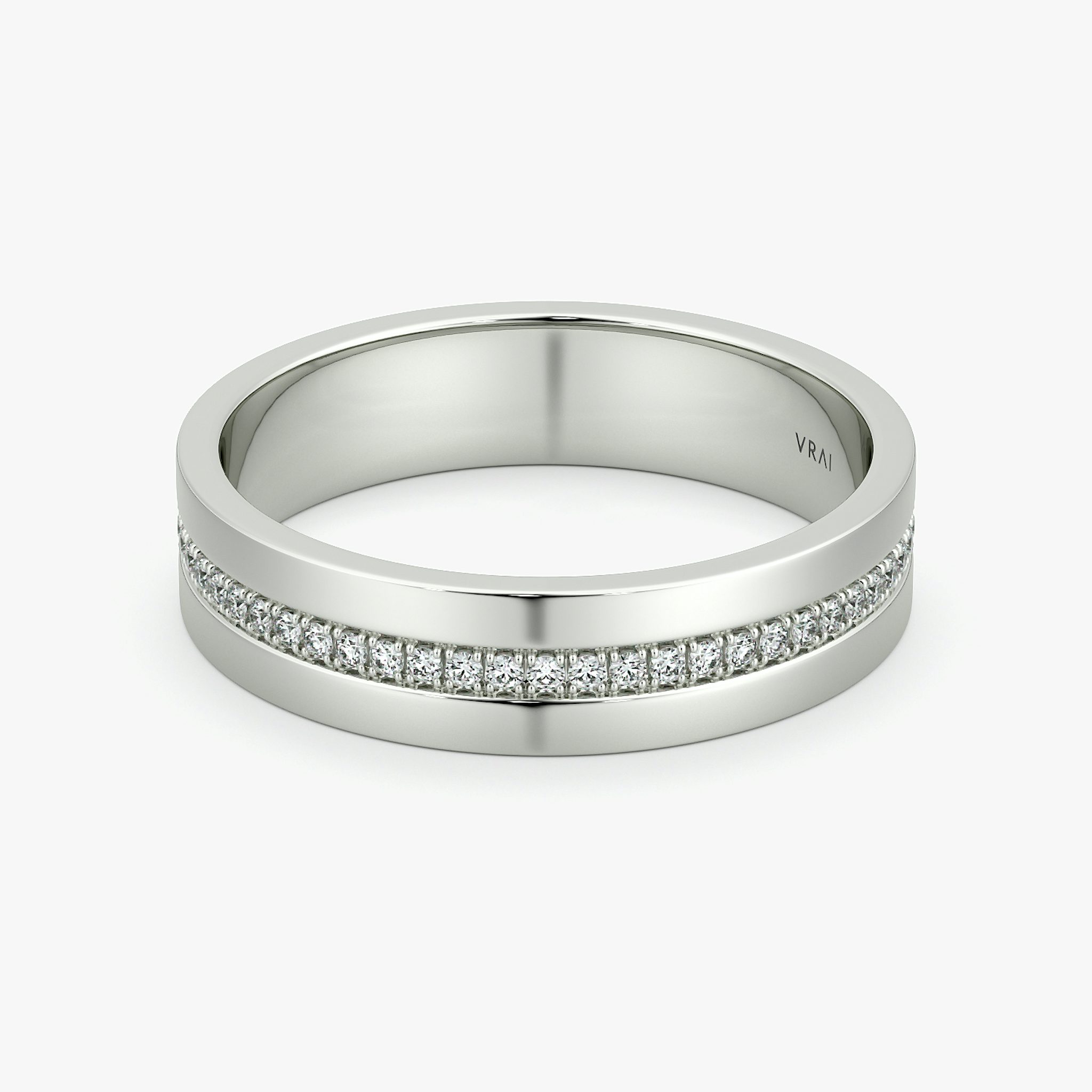 The Pavé Cigar Band | 18k | White Gold | bandAccent: Pavé | paveVersion: center