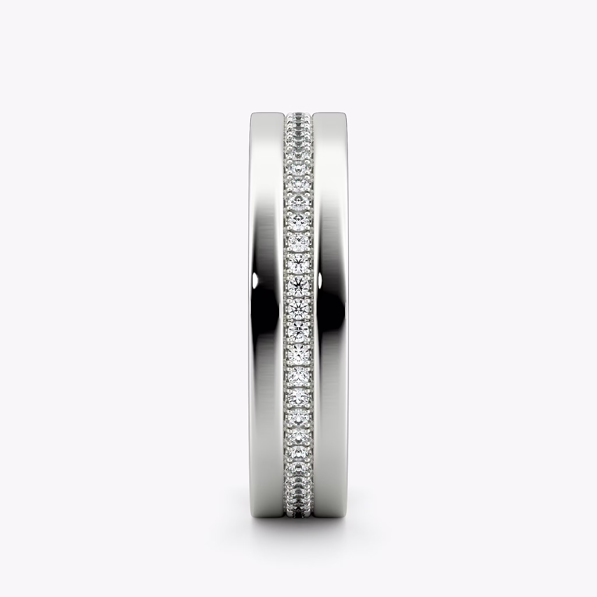 The Pavé Cigar Band | 18k | White Gold | bandAccent: Pavé | paveVersion: center