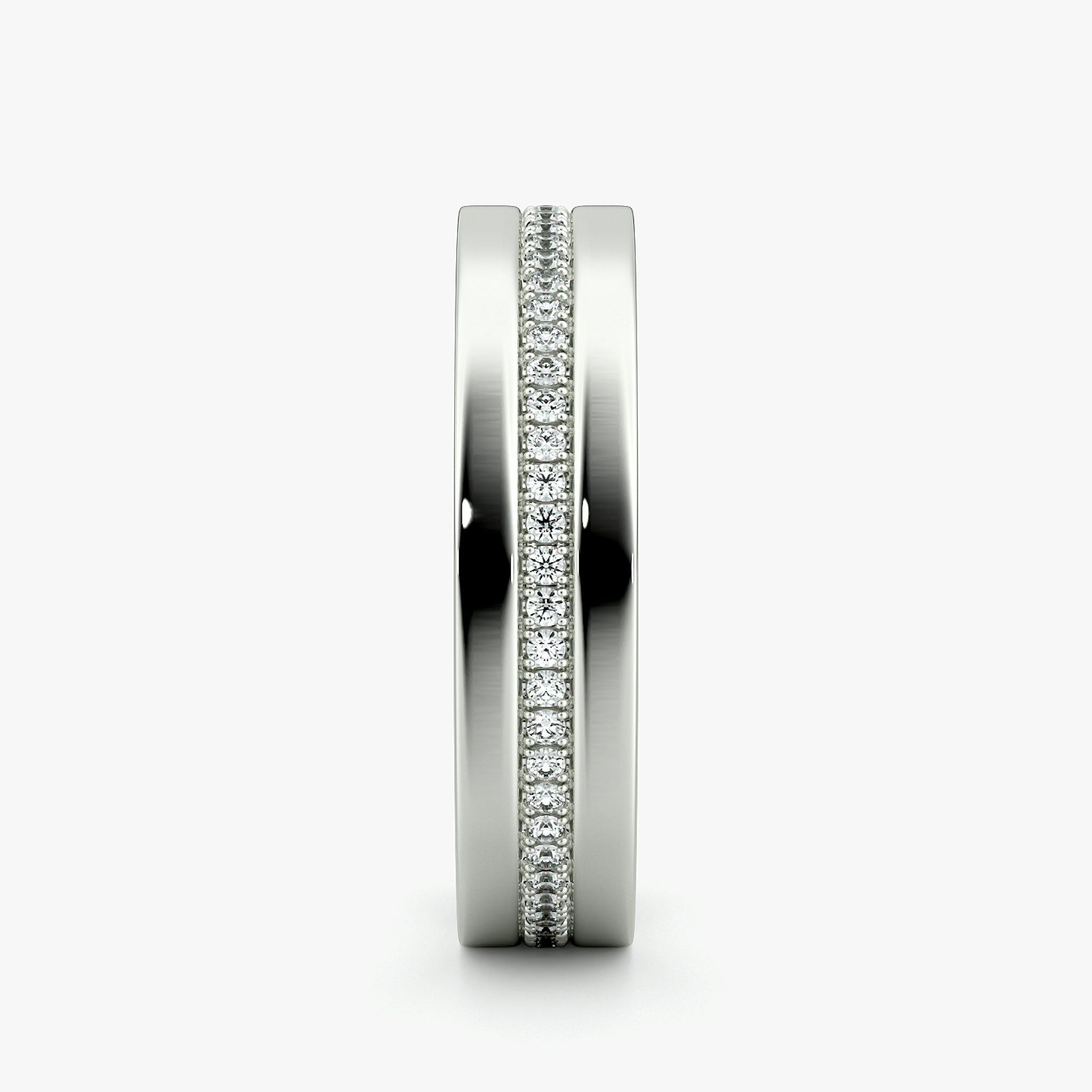 The Pavé Cigar Band | 18k | White Gold | bandAccent: Pavé | paveVersion: center