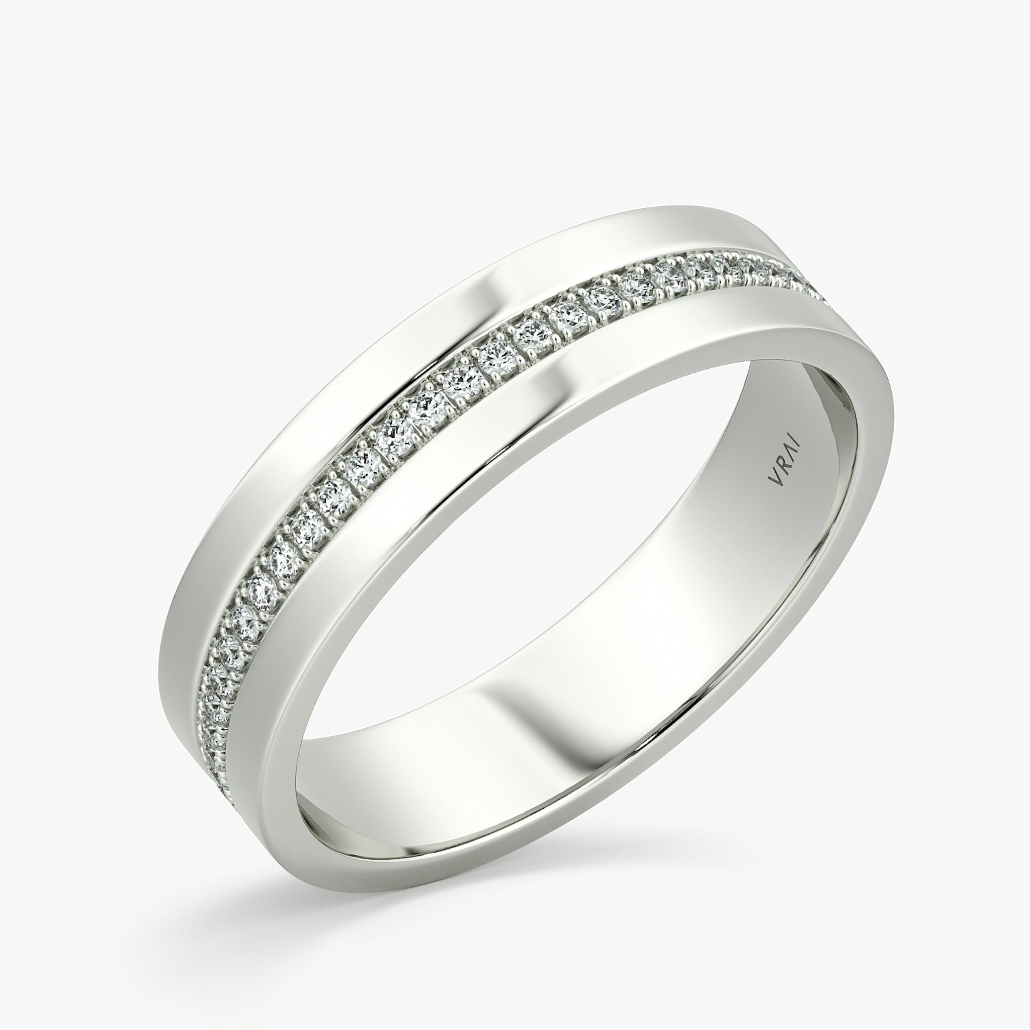 The Pavé Cigar Band | 18k | White Gold | bandAccent: Pavé | paveVersion: center