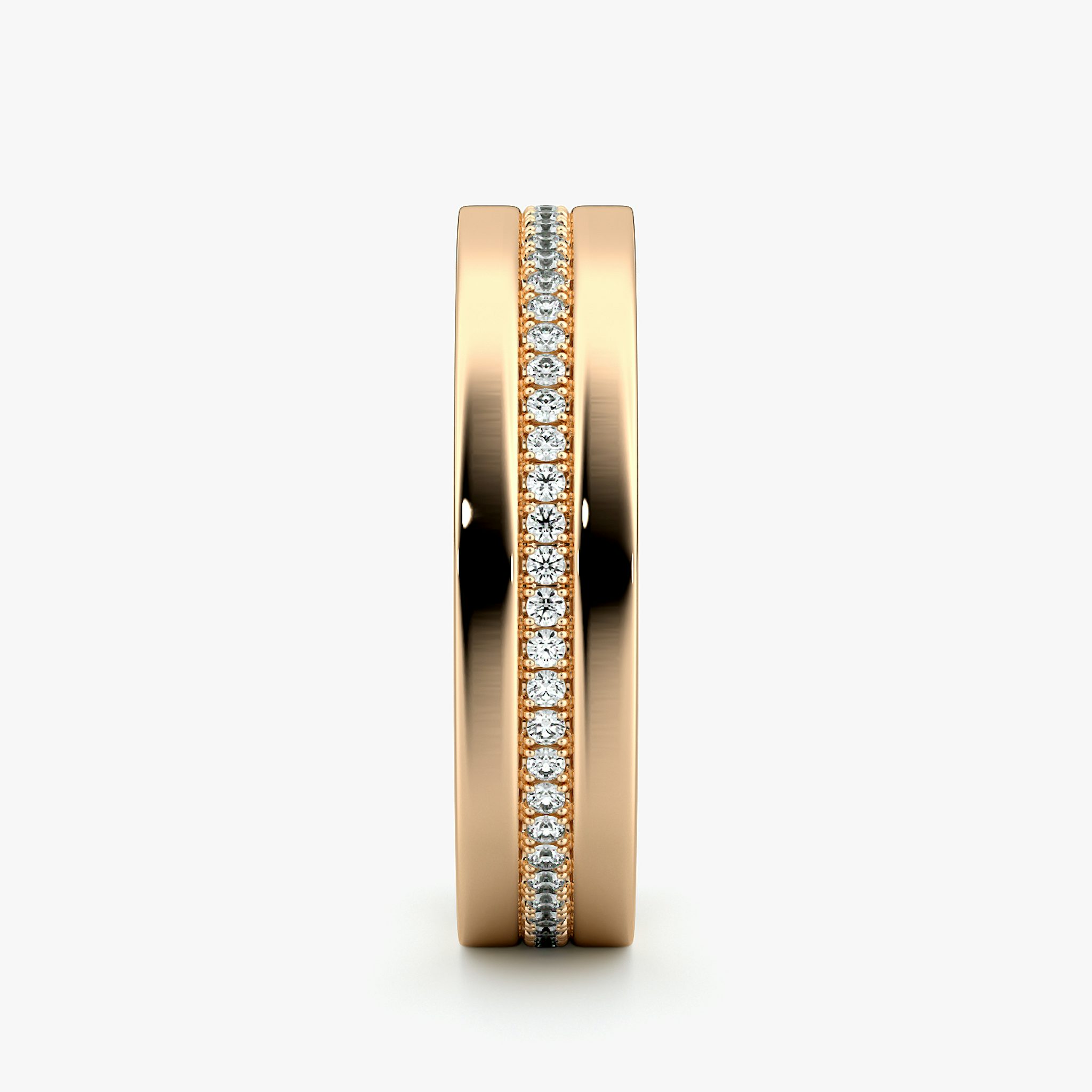 The Pavé Cigar Band | 14k | Rose Gold | bandAccent: Pavé | paveVersion: center