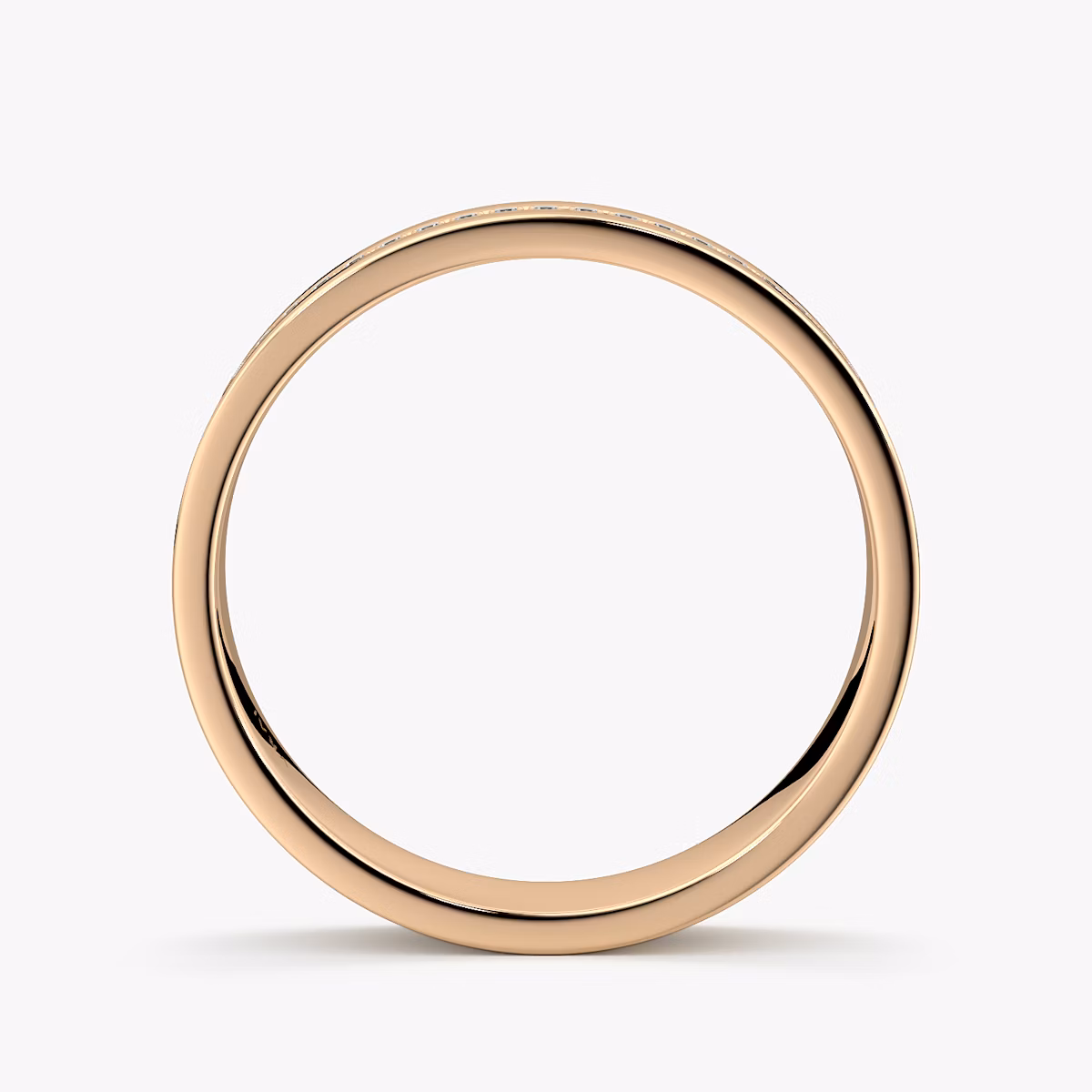 The Pavé Cigar Band | 14k | Rose Gold | bandAccent: Pavé | paveVersion: center