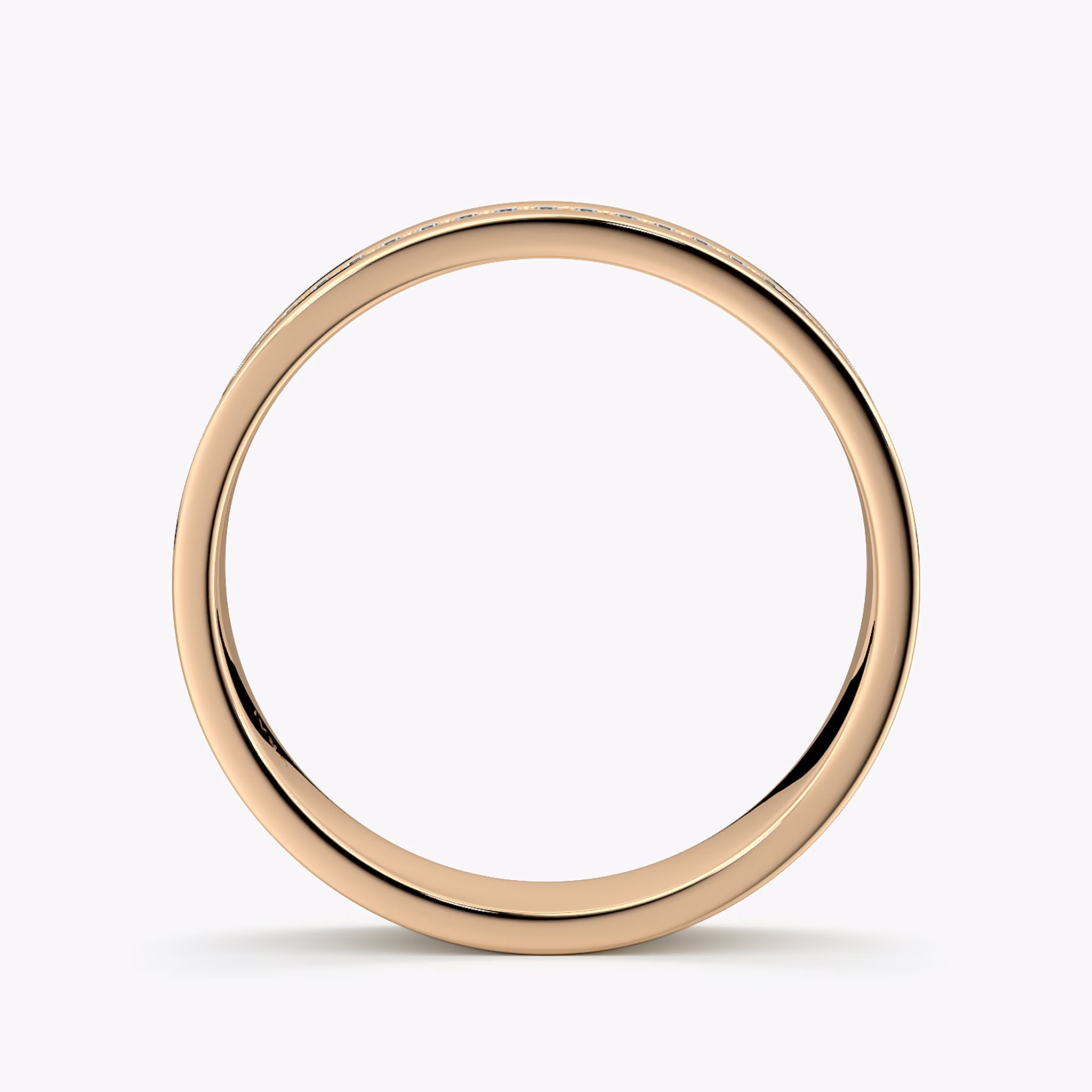 The Pavé Cigar Band | 14k | Rose Gold | bandAccent: Pavé | paveVersion: center