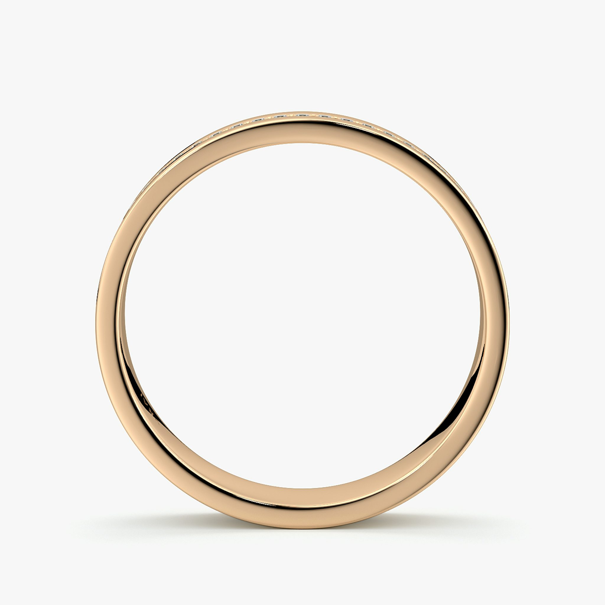 The Pavé Cigar Band | 14k | Rose Gold | bandAccent: Pavé | paveVersion: center