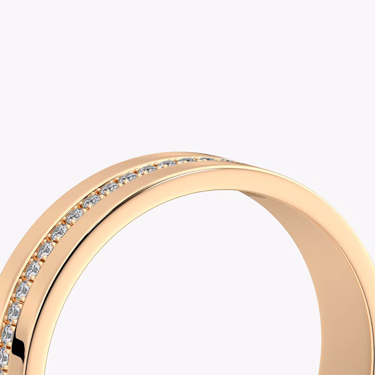 The Pavé Cigar Band | 14k | Rose Gold | bandAccent: Pavé | paveVersion: center