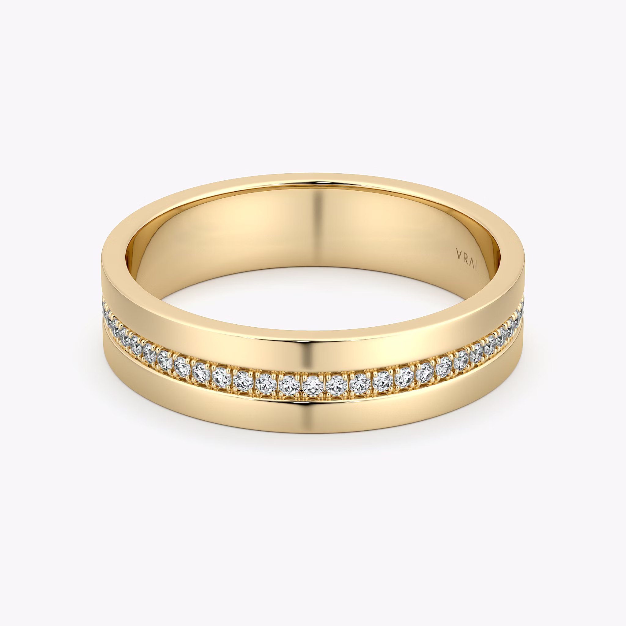 The Pavé Cigar Band | 18k | Yellow Gold | bandAccent: Pavé | paveVersion: center