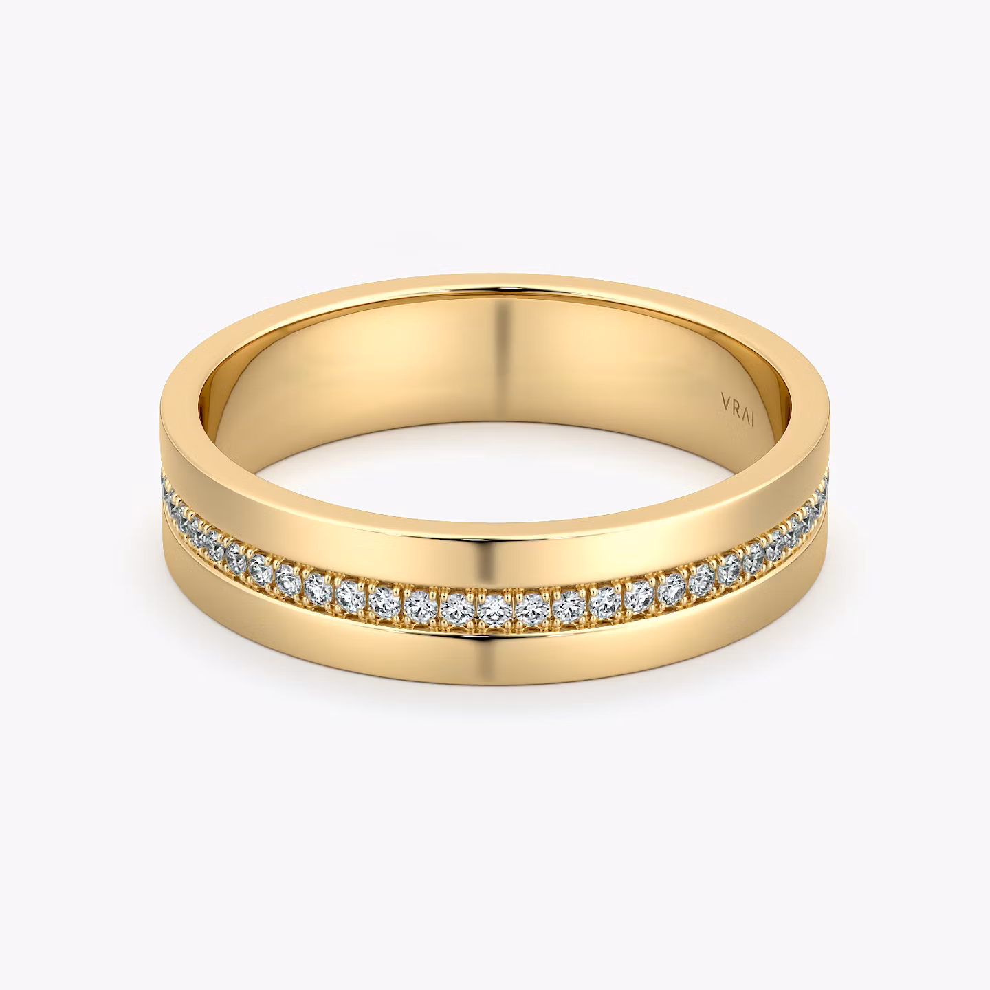 The Pavé Cigar Band | Yellow Gold