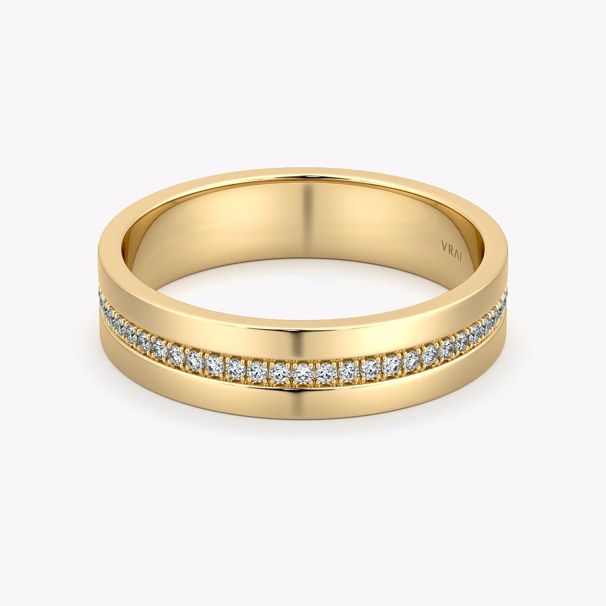 The Pavé Cigar Band | Yellow Gold
