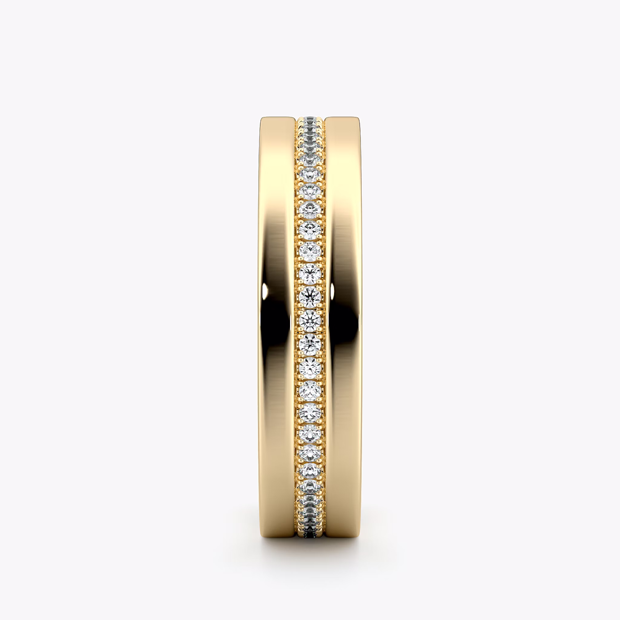 The Pavé Cigar Band | 18k | Yellow Gold | bandAccent: Pavé | paveVersion: center