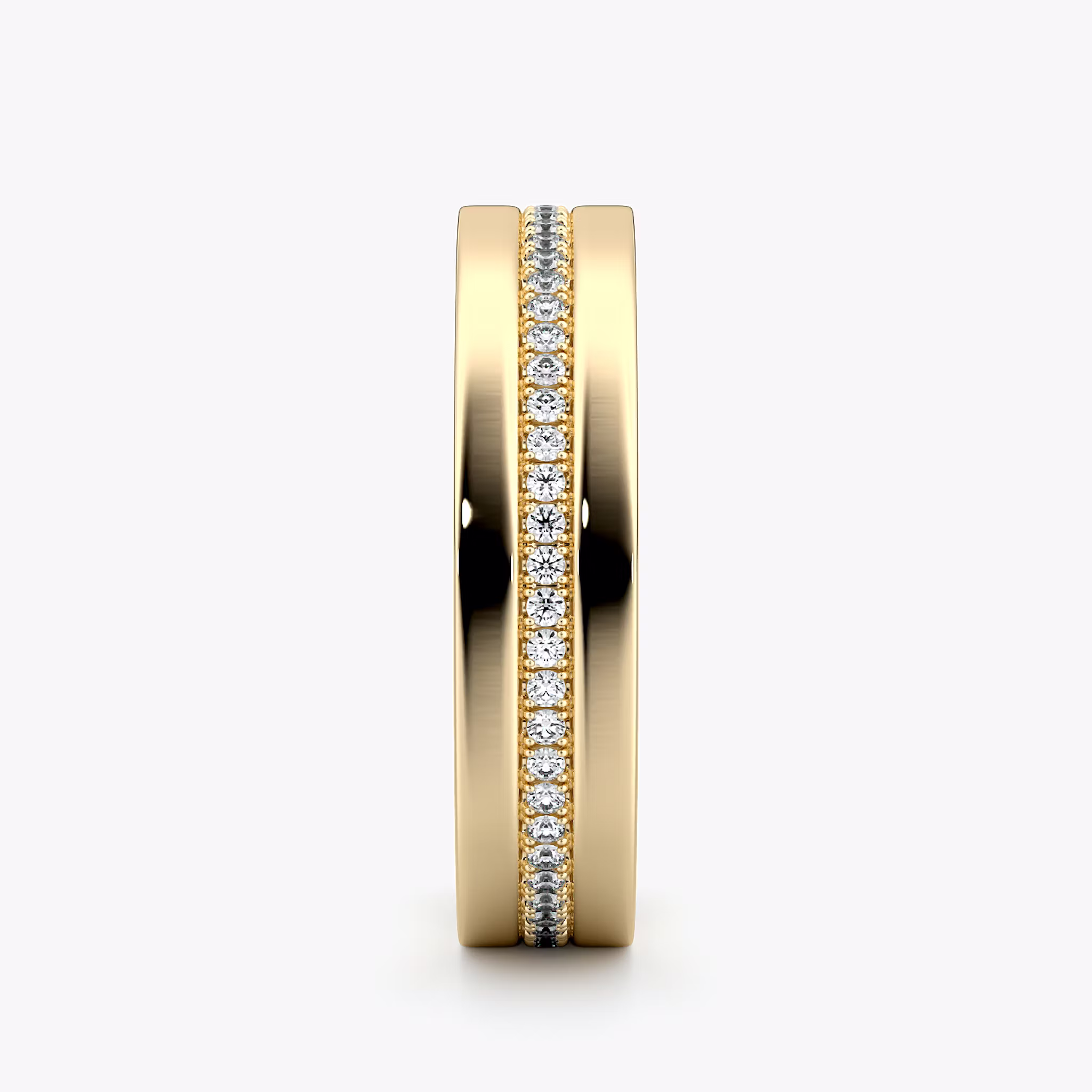 The Pavé Cigar Band | 18k | Yellow Gold | bandAccent: Pavé | paveVersion: center