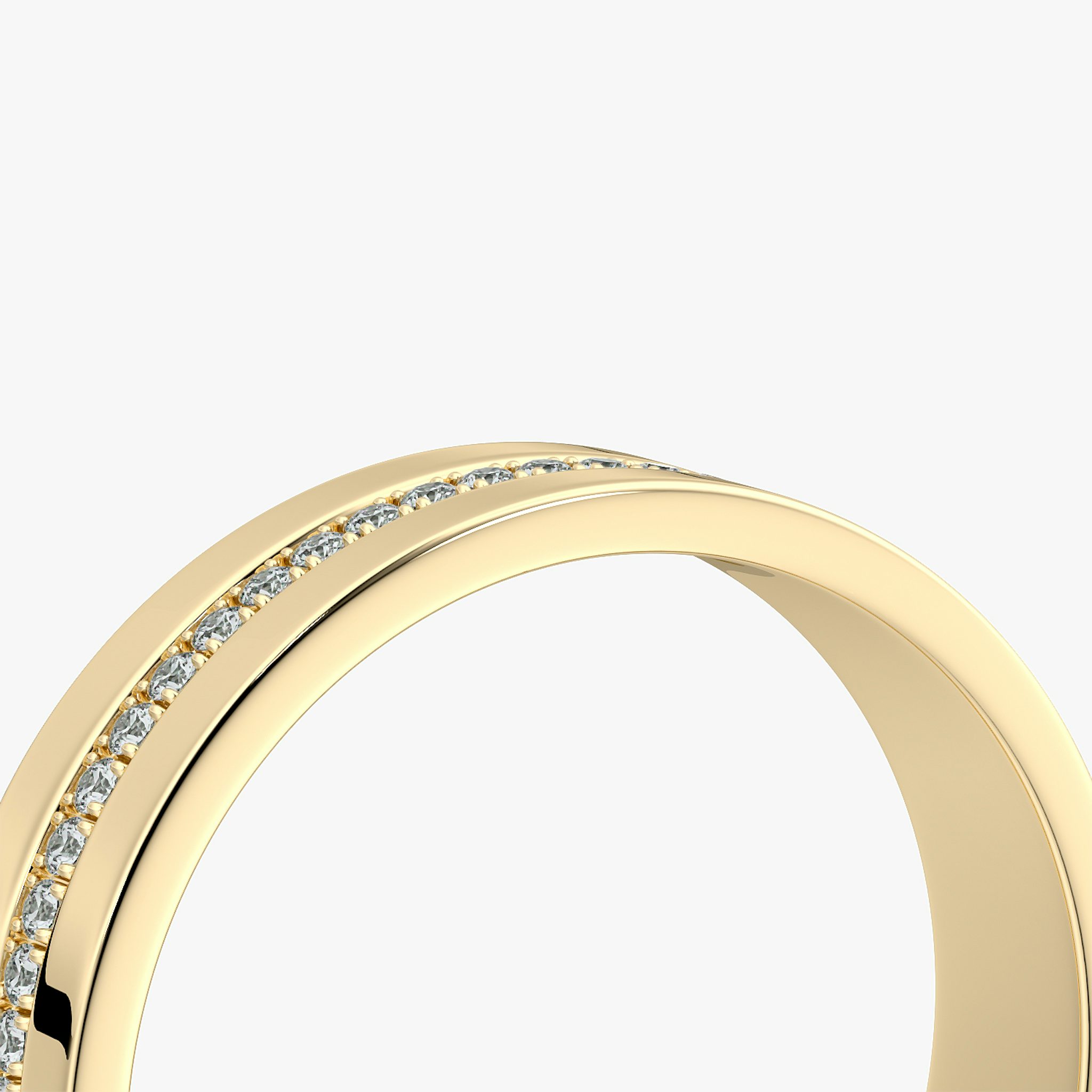 The Pavé Cigar Band | 18k | Yellow Gold | bandAccent: Pavé | paveVersion: center