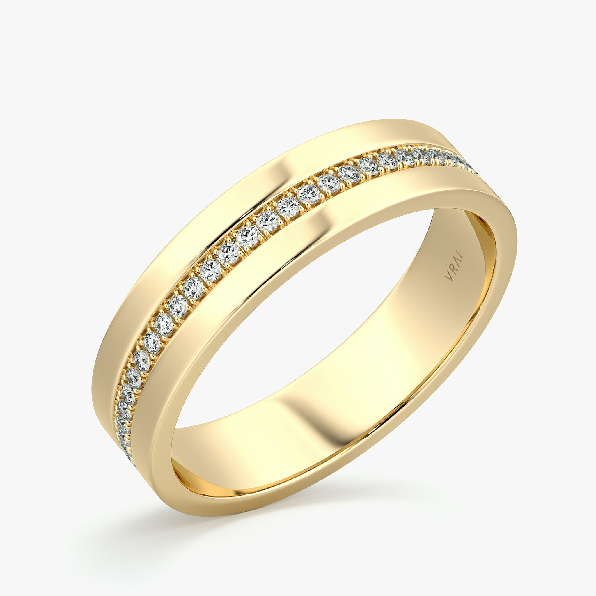 The Pavé Cigar Band | 18k | Yellow Gold | bandAccent: Pavé | paveVersion: center