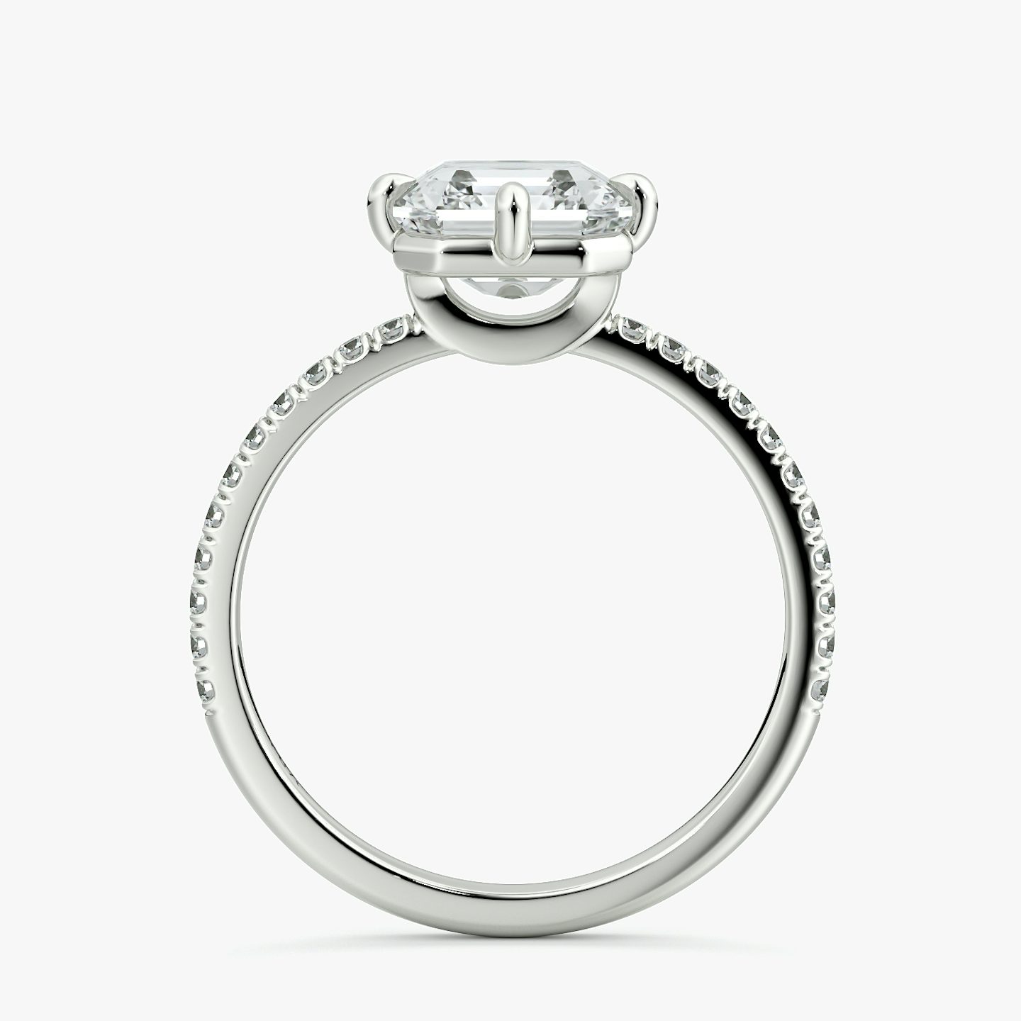 Compass | Asscher | 18k | Weißgold | bandAccent: Mit Pavé-Besatz | diamondOrientation: vertical | caratWeight: other