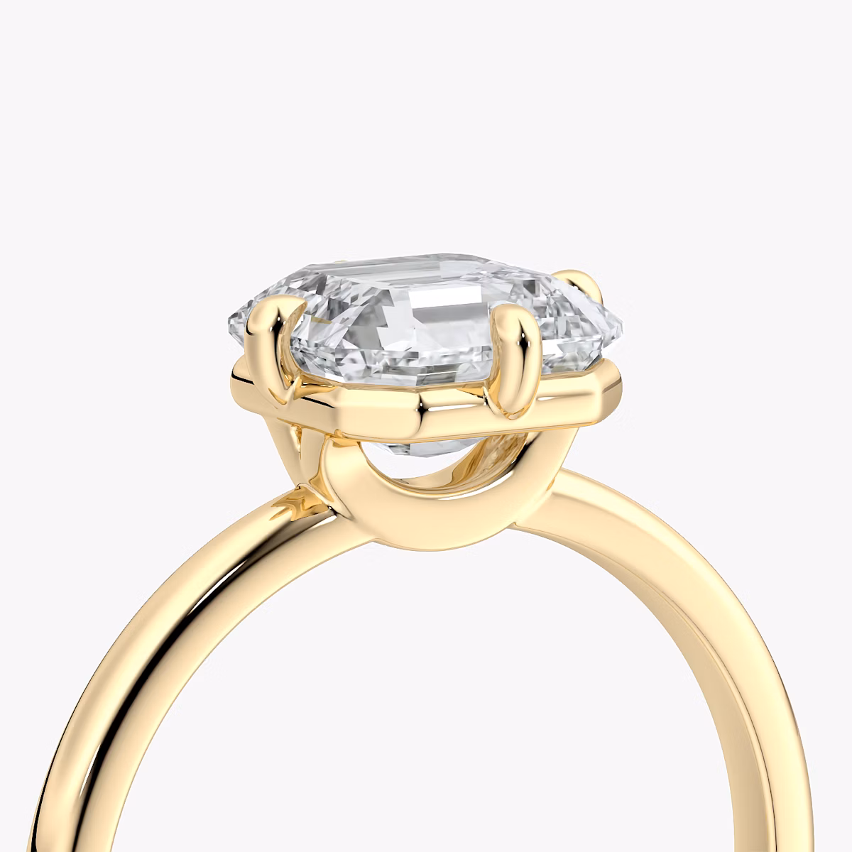 The Compass Solitaire | Asscher | 18k | Yellow Gold | bandAccent: Plain | diamondOrientation: vertical | caratWeight: other