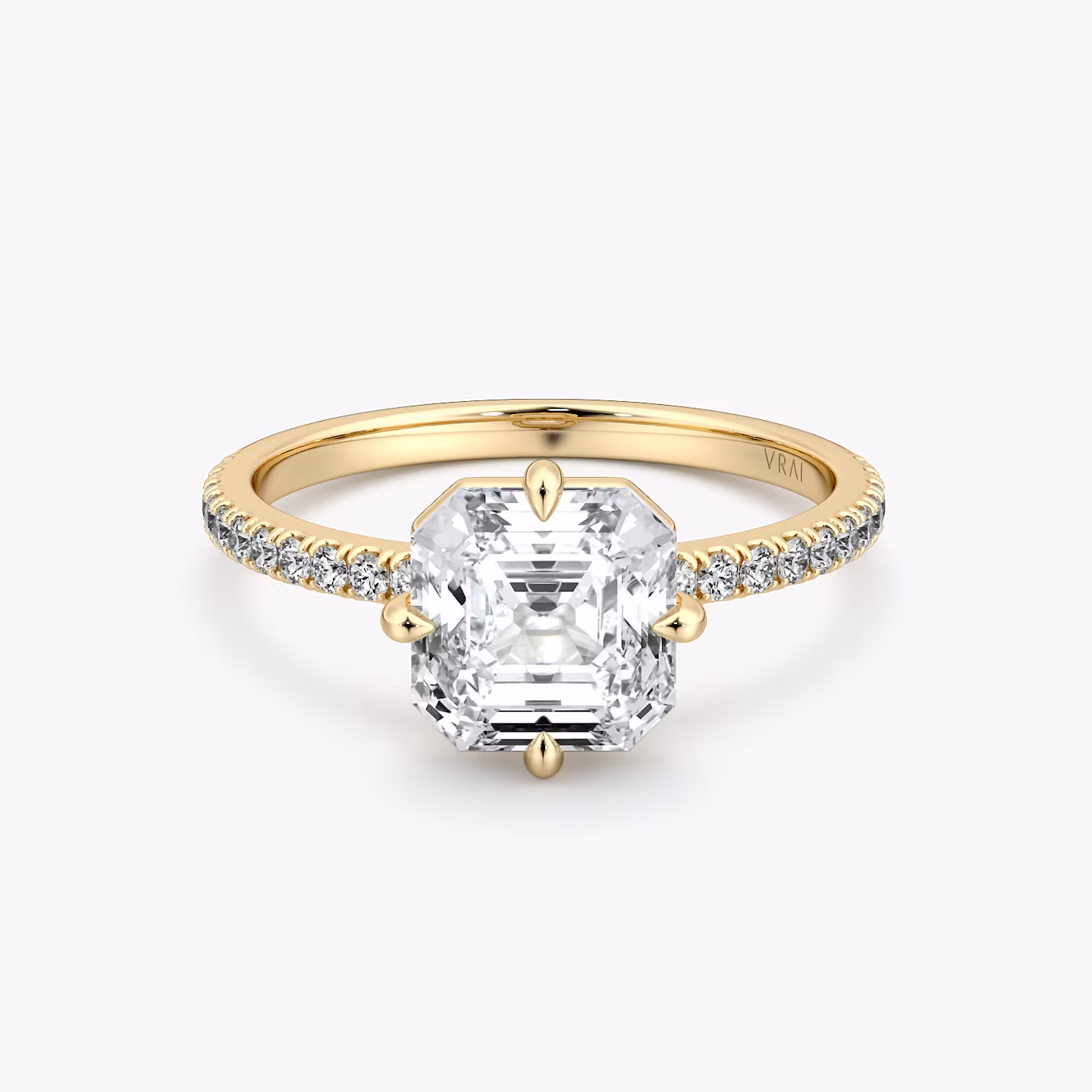 Compass | Asscher | 18k | Gelbgold | bandAccent: Mit Pavé-Besatz | diamondOrientation: vertical | caratWeight: other