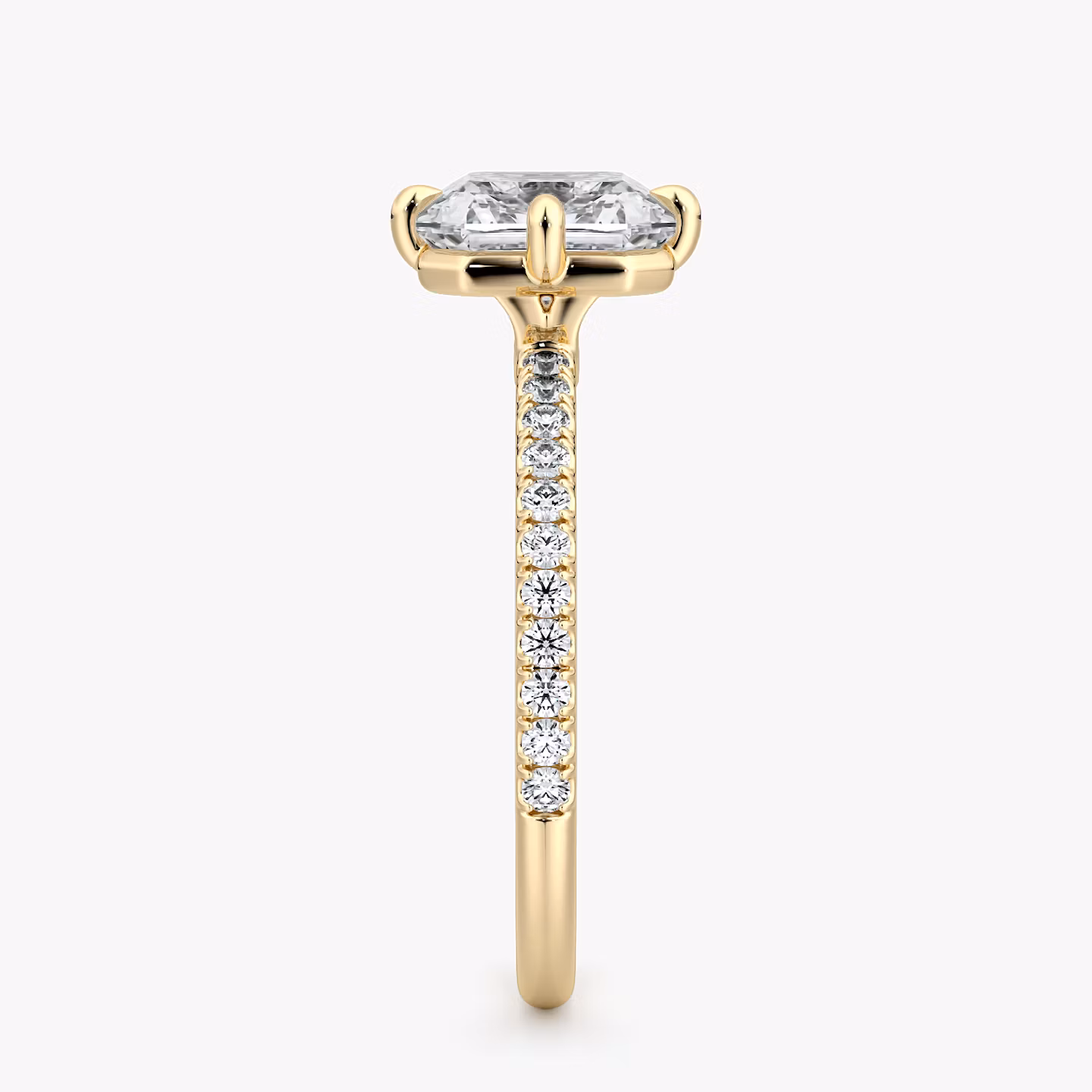 Compass | Asscher | 18k | Gelbgold | bandAccent: Mit Pavé-Besatz | diamondOrientation: vertical | caratWeight: other