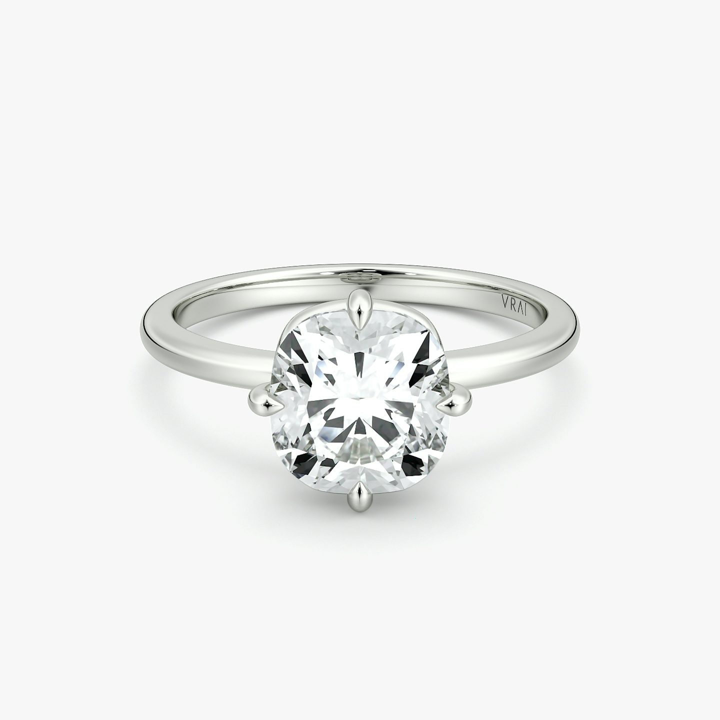 The Compass Solitaire | Cushion | Platinum | bandAccent: Plain | diamondOrientation: vertical | caratWeight: other
