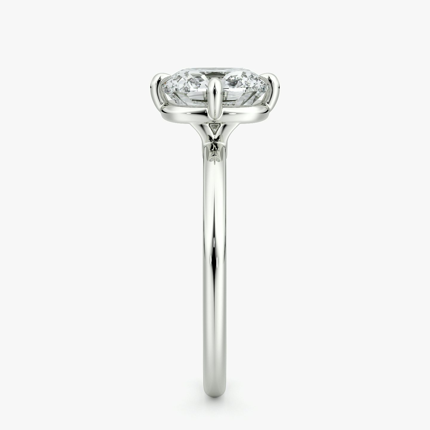 The Compass Solitaire | Cushion | Platinum | bandAccent: Plain | diamondOrientation: vertical | caratWeight: other