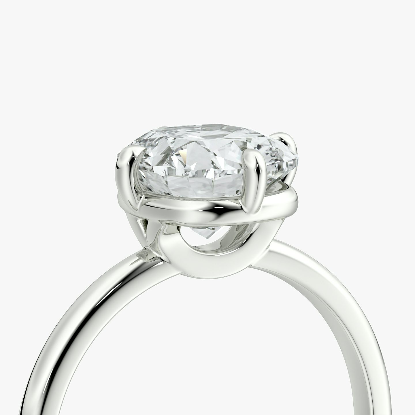 The Compass Solitaire | Cushion | Platinum | bandAccent: Plain | diamondOrientation: vertical | caratWeight: other