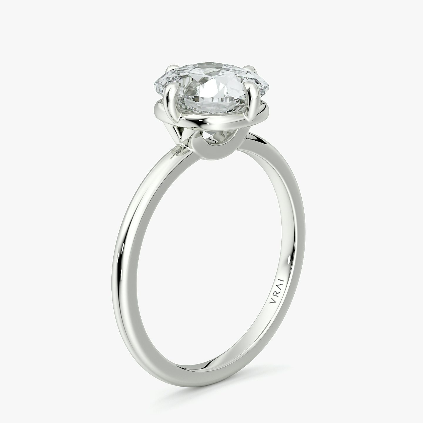 The Compass Solitaire | Cushion | Platinum | bandAccent: Plain | diamondOrientation: vertical | caratWeight: other