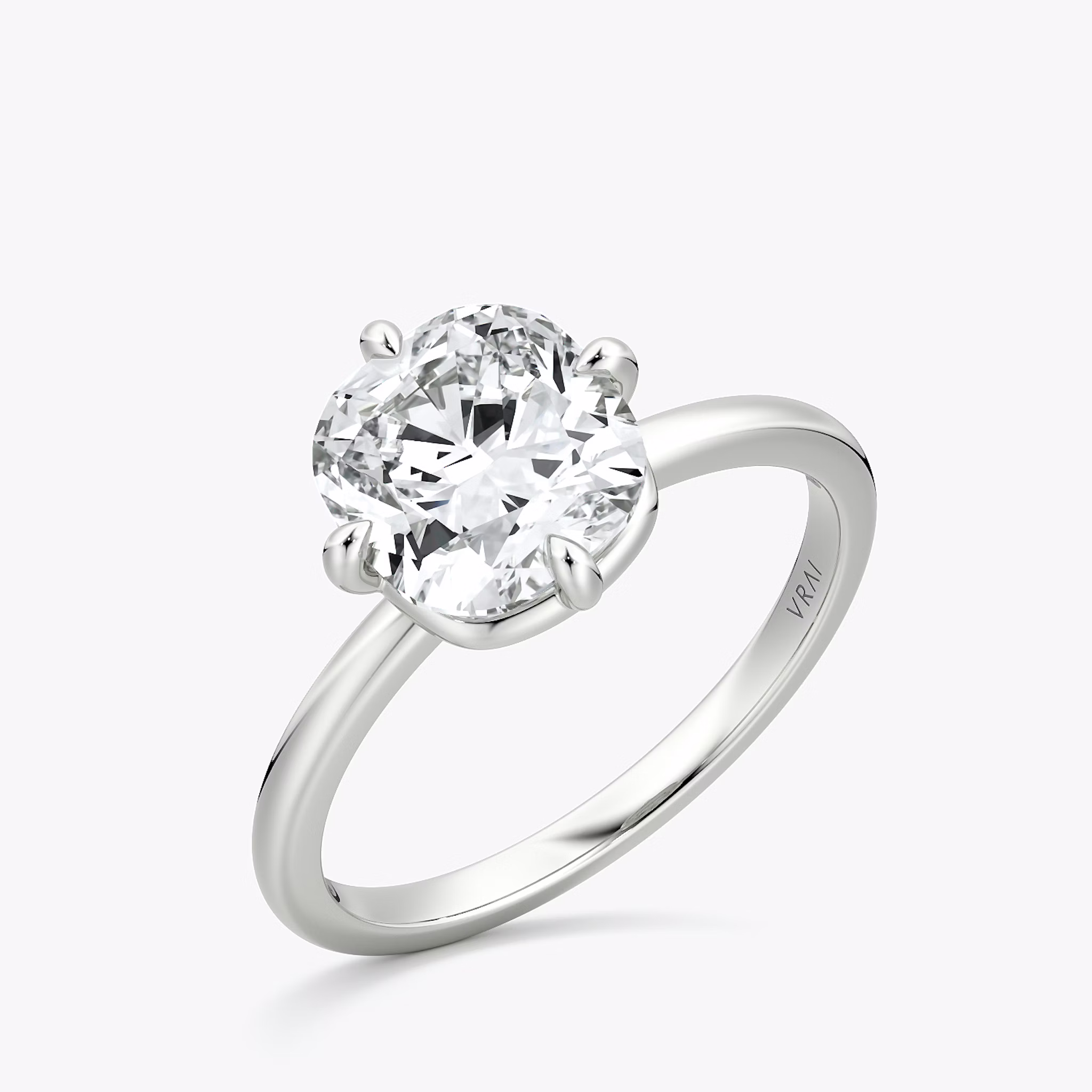 The Compass Solitaire | Cushion | 18k | White Gold | bandAccent: Plain | diamondOrientation: vertical | caratWeight: other