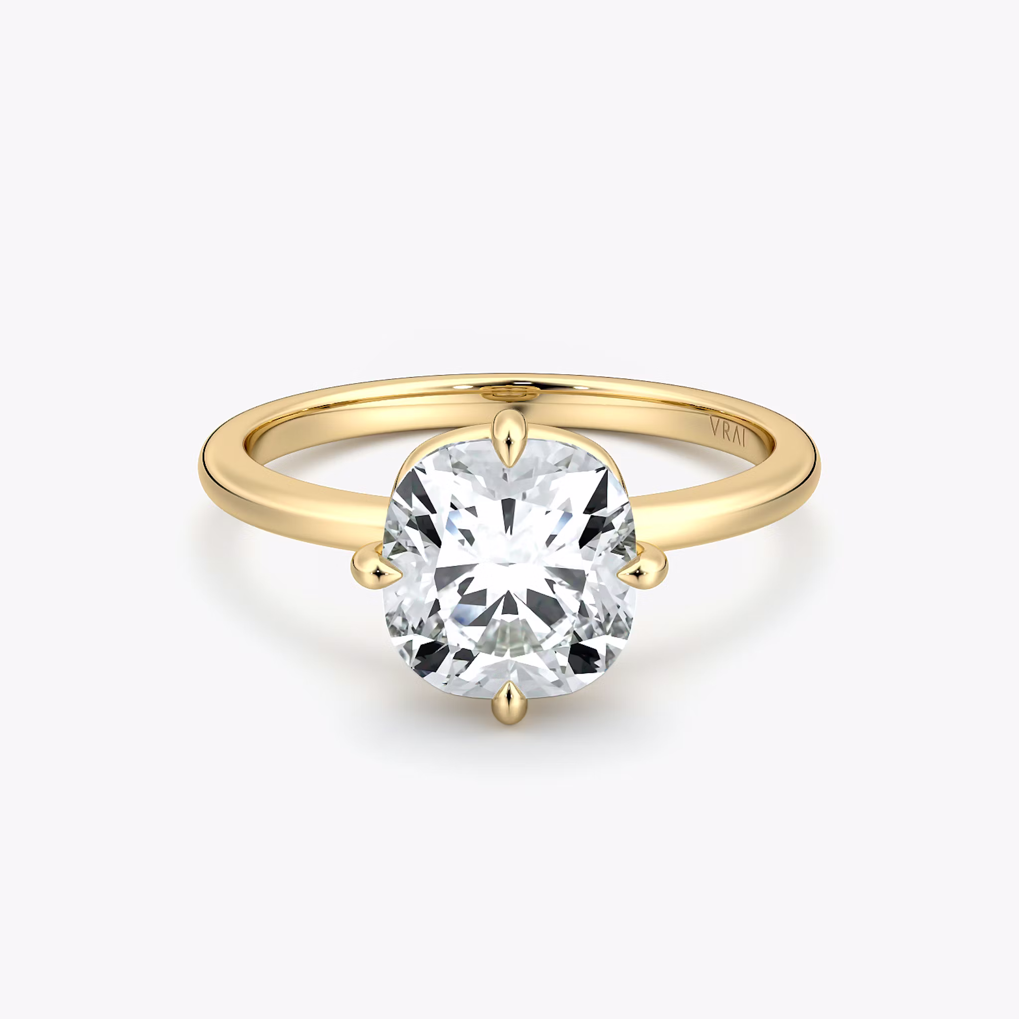 Compass Solitaire Cushion | Yellow Gold