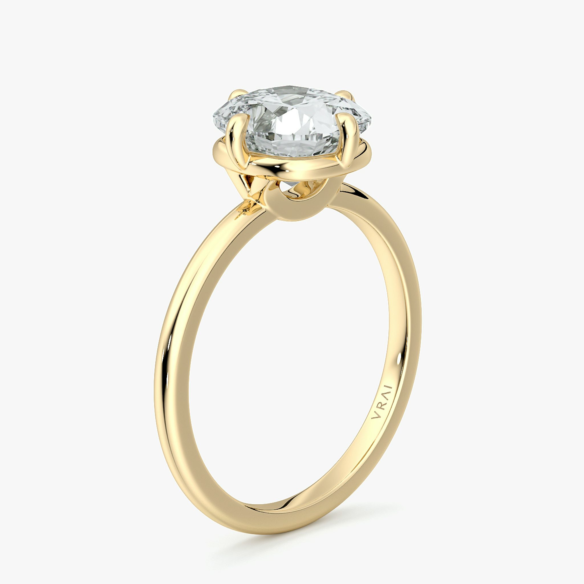 The Compass Solitaire | Cushion | 18k | Yellow Gold | bandAccent: Plain | diamondOrientation: vertical | caratWeight: other