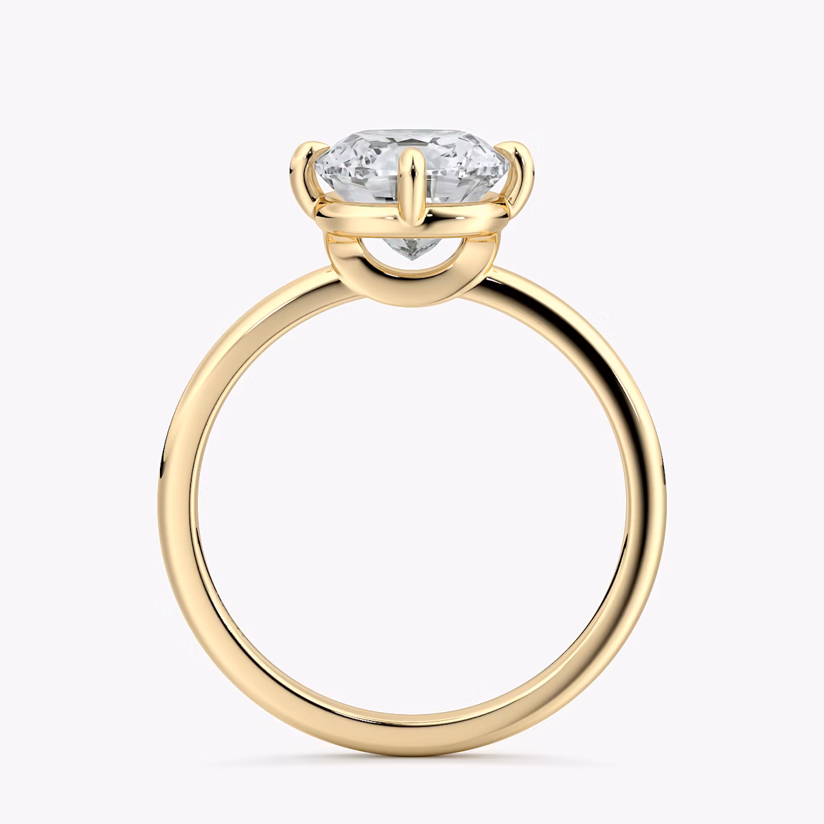 The Compass Solitaire | Cushion | 18k | Yellow Gold | bandAccent: Plain | diamondOrientation: vertical | caratWeight: other